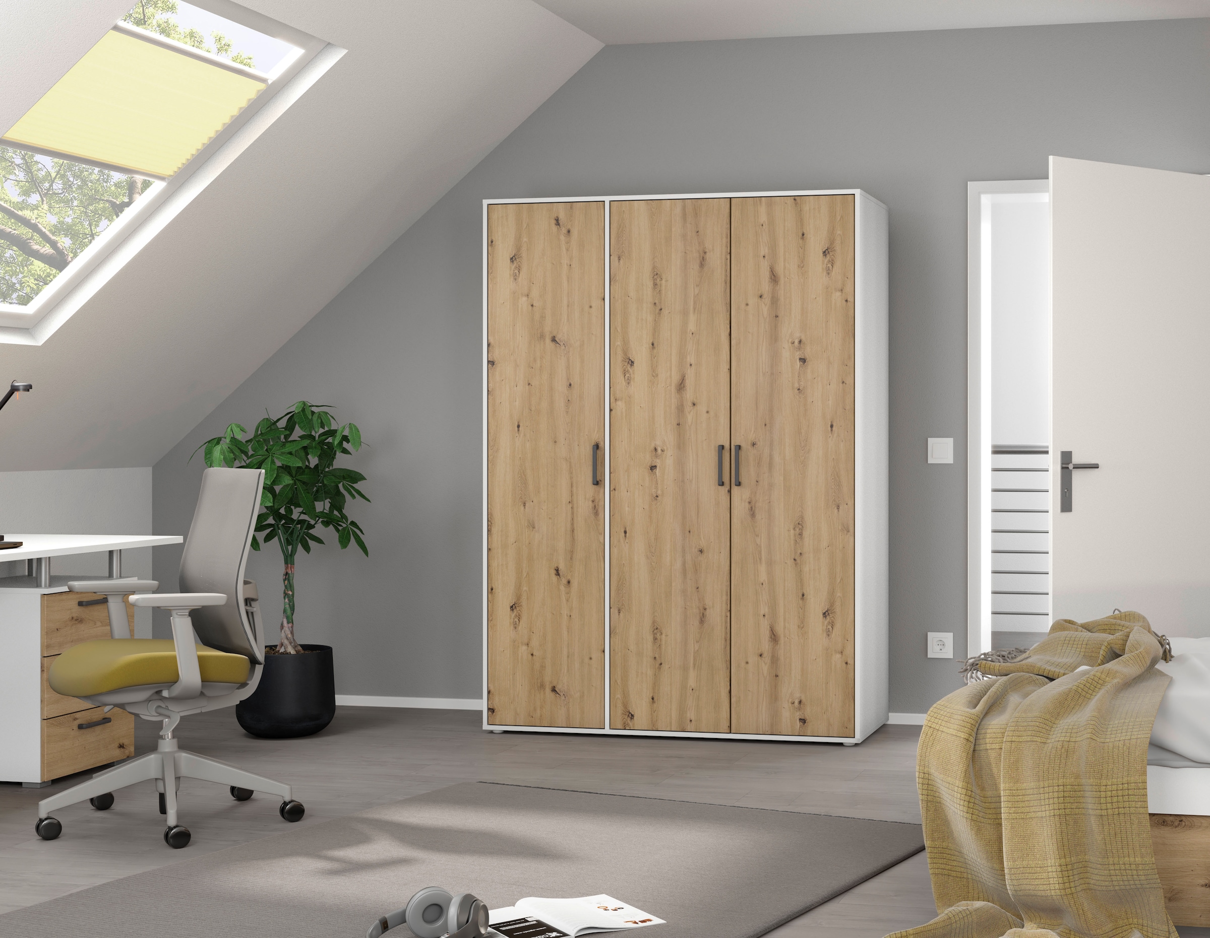 rauch Kleiderschrank »VOYAGER Garderobe Wäscheschrank TOPSELLER Schlafzimmer«, (in 3 verschiedenen Ausstattungen BASIC/CLASSIC/PREMIUM), Schrank mit modernen Griffen in viel Stauraum MADE IN GERMANY