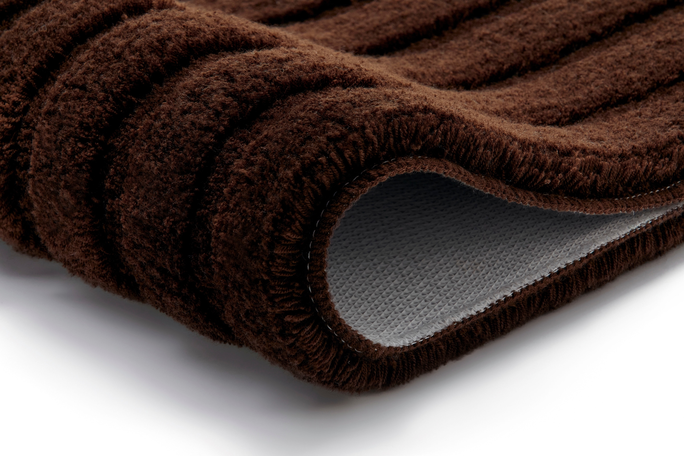 Kleine Wolke Badematte »Cord«, rutschhemmend beschichtet, fußbodenheizungsgeeignet, Badteppich, Streifen Design, Hoch-Tief Effekt