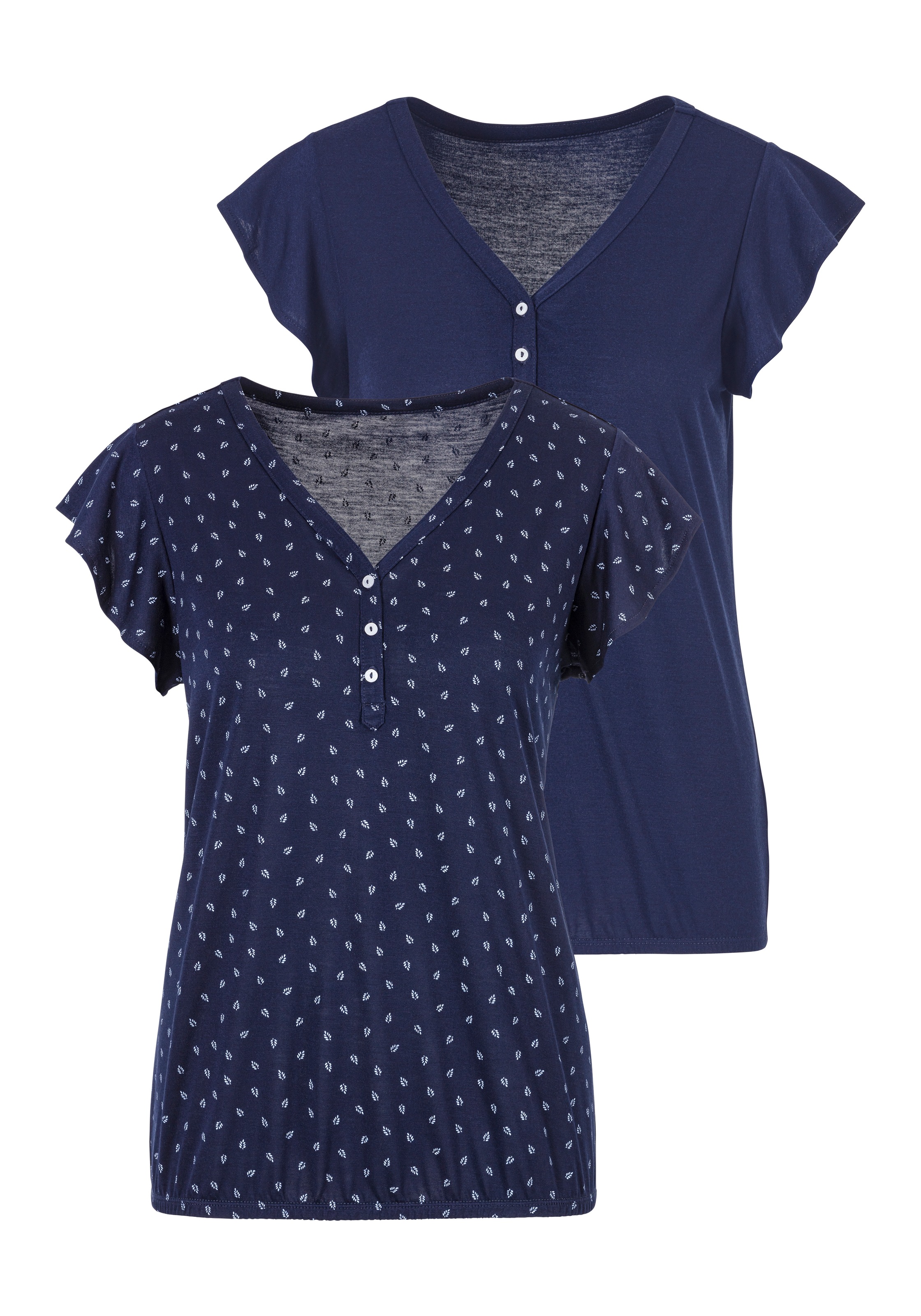 LASCANA Shirttop, (2er-Pack), mit Flügelärmelchen kaufen
