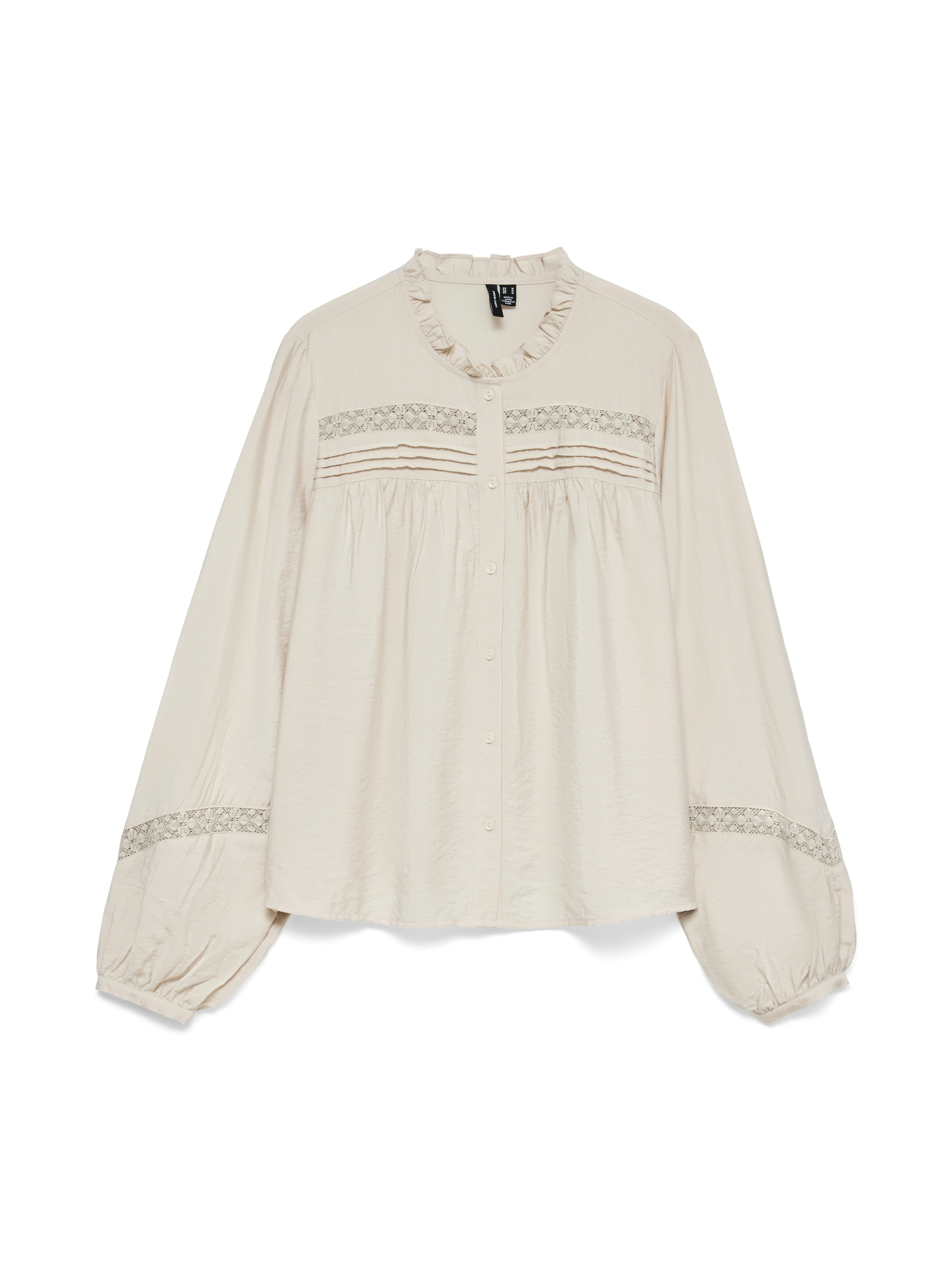 Vero Moda Langarmbluse »VMCASEY LS LACE SHIRT WVN NOOS« Viskosemischung, regular fit