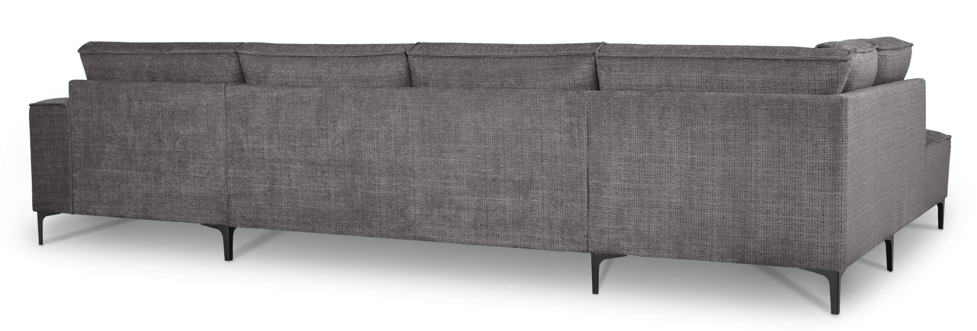 Places of Style Wohnlandschaft »XXL Sofa Oland, Struktur, Flachgewebe, Luxus-Microfaser, Boucle«, U-Form, 345 cm, Wellenunterfederung, Skandi-Design, Metallfüße