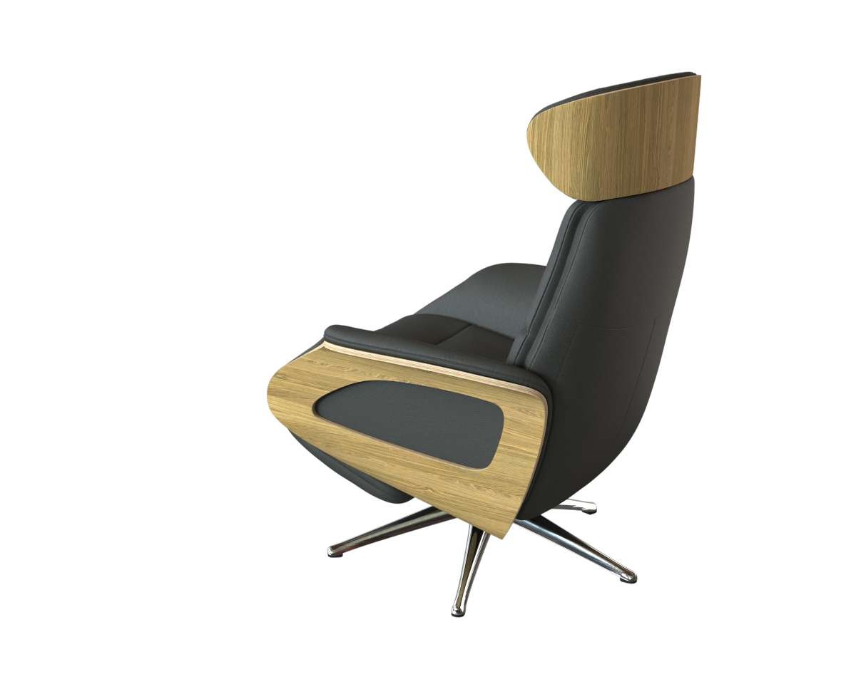 FLEXLUX Relaxsessel »Clement elektrischer Funktionsessel« Größe M, Rücken & Fußteil elektrisch, Akku, Arml. Eiche, Fuß Alu