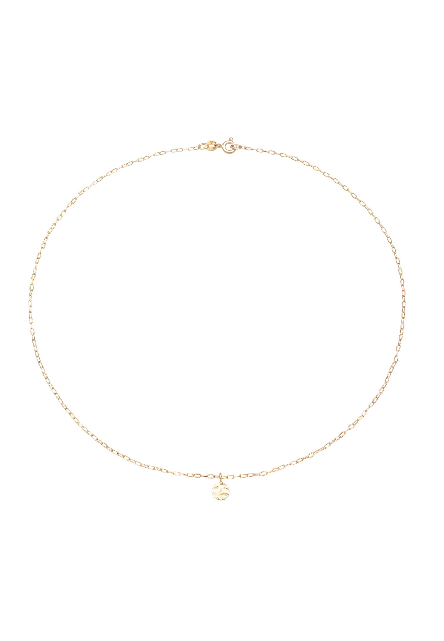 Elli Kette mit Anhänger »Halskette Plättchen Strukturiert Modern Zeitlos 925 Silber«