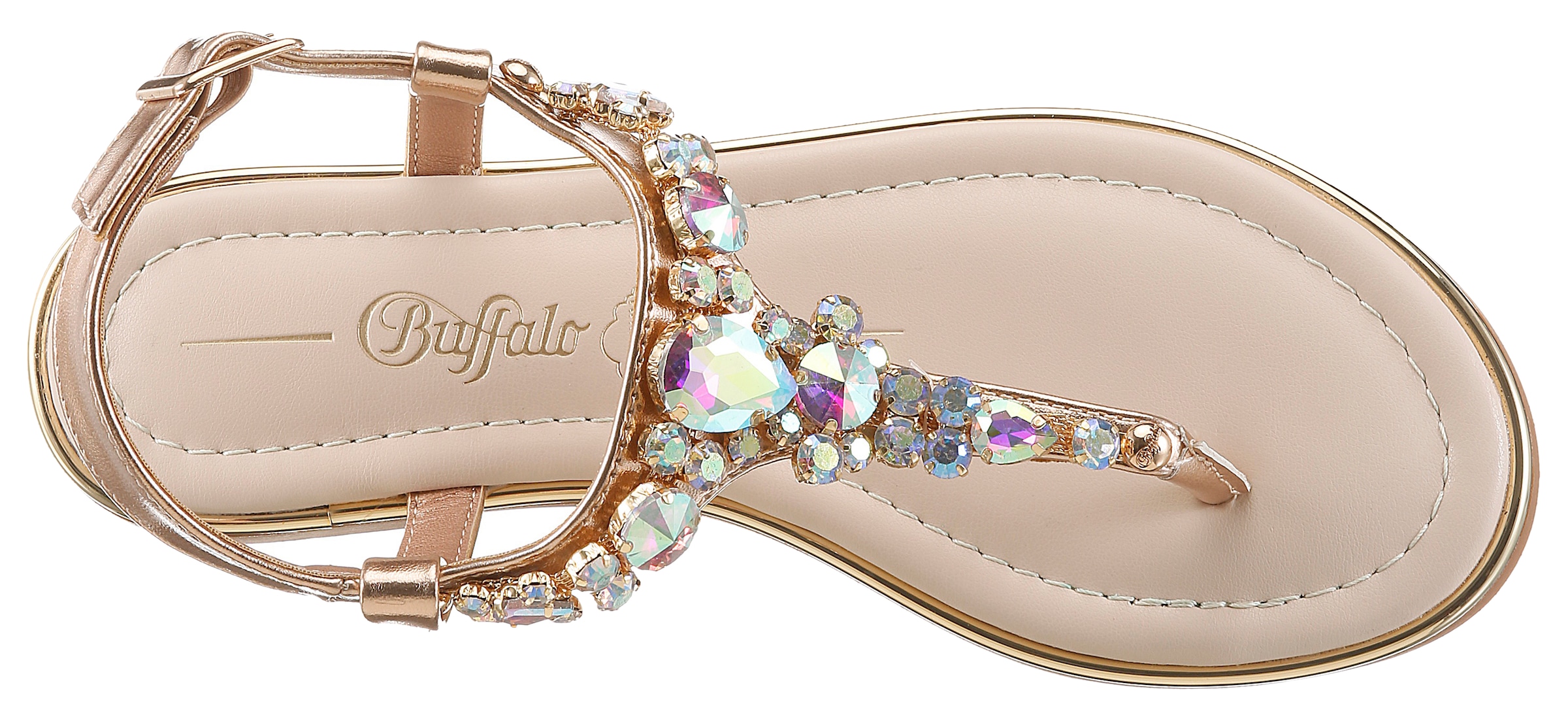 Buffalo Zehentrenner »KIRA ICE«  , Riemchensandale, Sommerschuh, Urlaubsandale, Memory Foam Innensohle