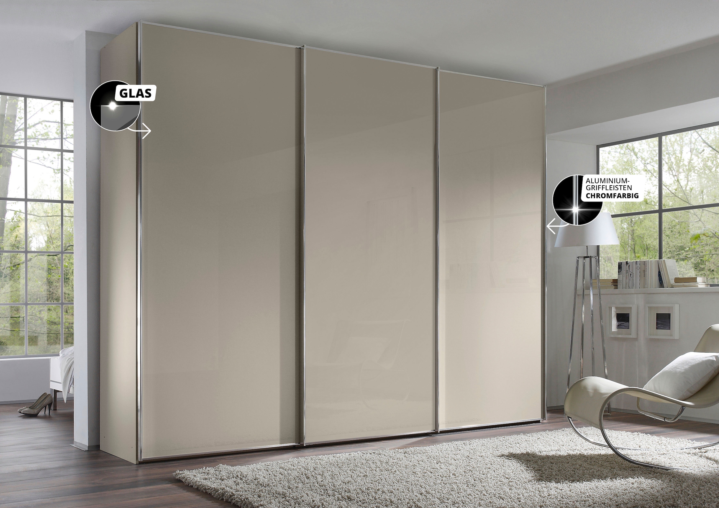 STAUD Schwebetürenschrank »Sinfonie Plus, edles Design in hochwertiger Qualität, Made in Germany« Mit vier verschiedenen Ausstattungsvarianten