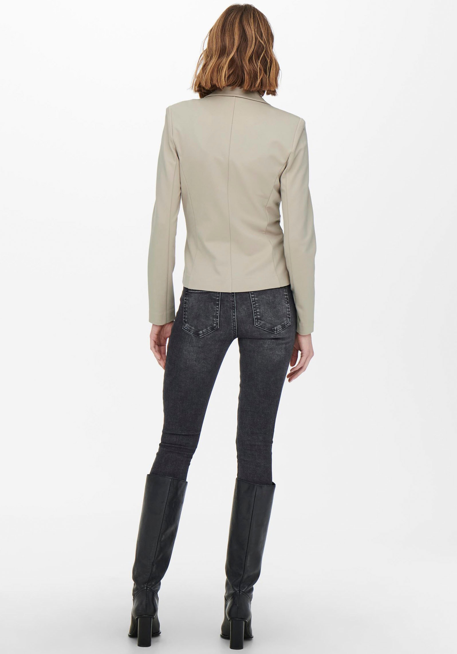 ONLY Jerseyblazer »ONLPOPTRASH – 2-Knopf Blazer mit taillierter Silhouette« regular fit, Milano Rib, Materialmix, Reverskragen, unifarben