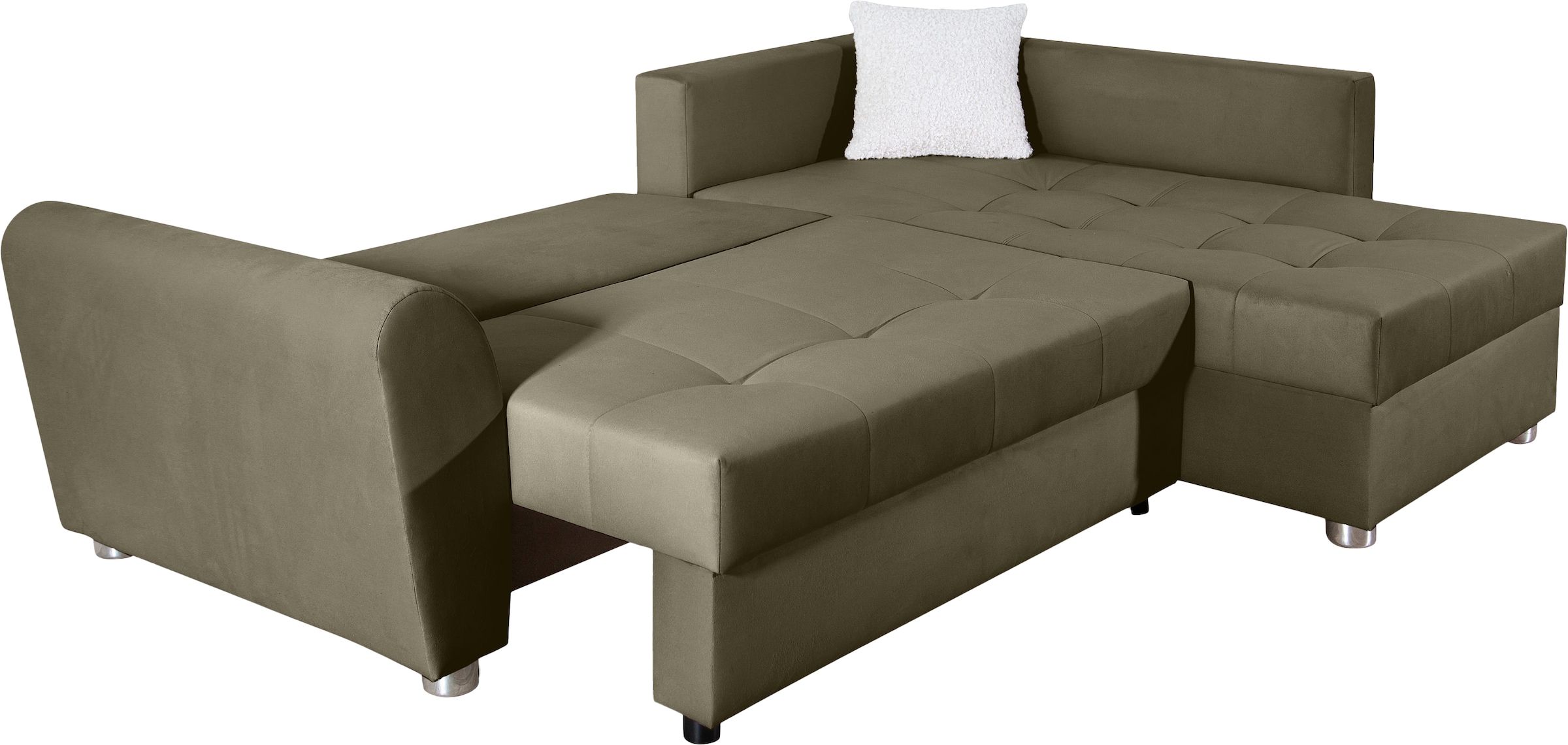 COLLECTION AB Ecksofa »JANA«, Ecksofa,Bettfunktion,Bettkasten,Bonnelfederkern,Rückenkissen