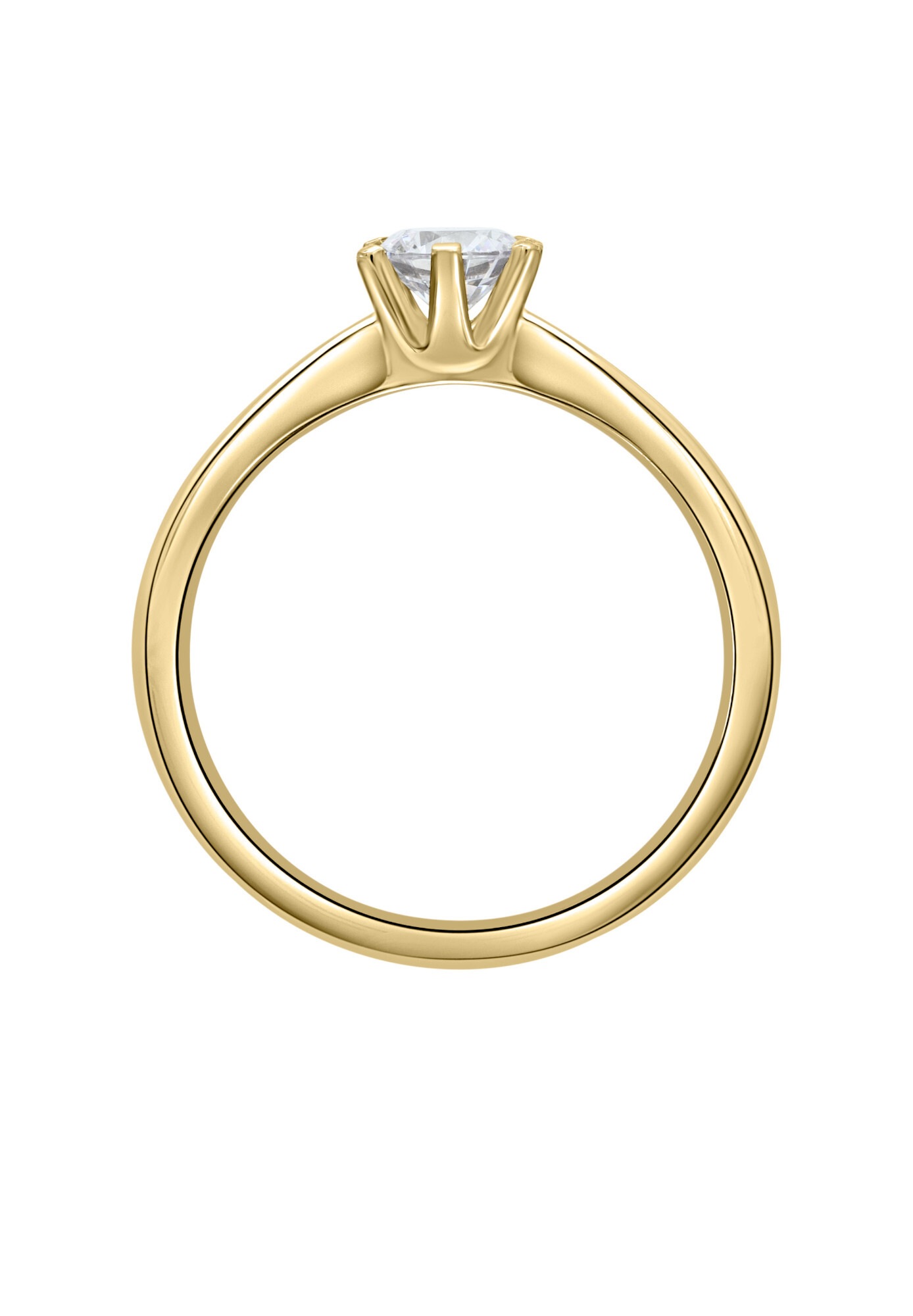 ONE ELEMENT Diamantring »0.1 ct Diamant Brillant Ring aus 585 Gelbgold«