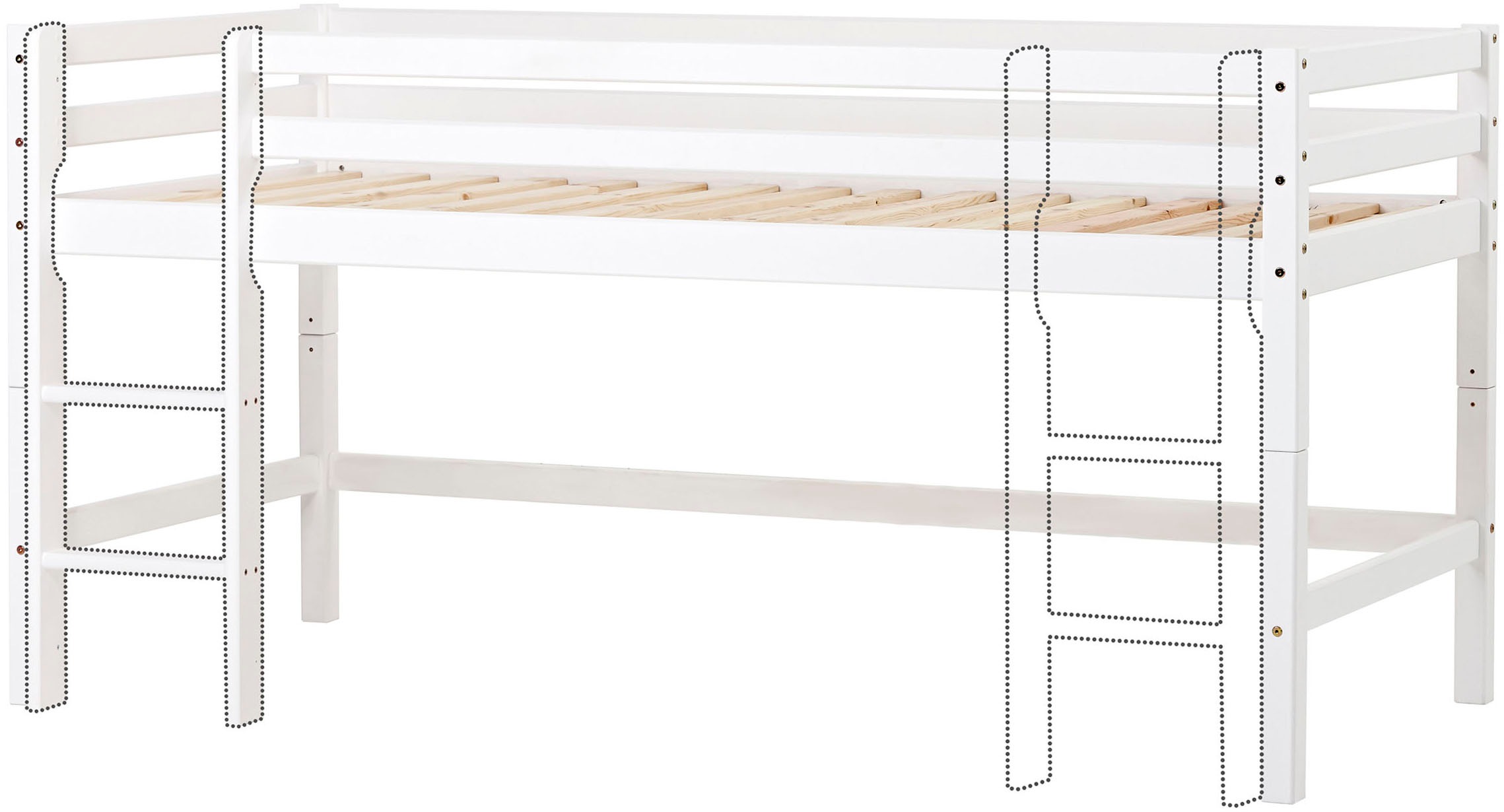Hoppekids Hochbett »ECO Dream MY COLOR« Set, Bett,  90x200, umbaubar in Einzelbett, 4 Farben