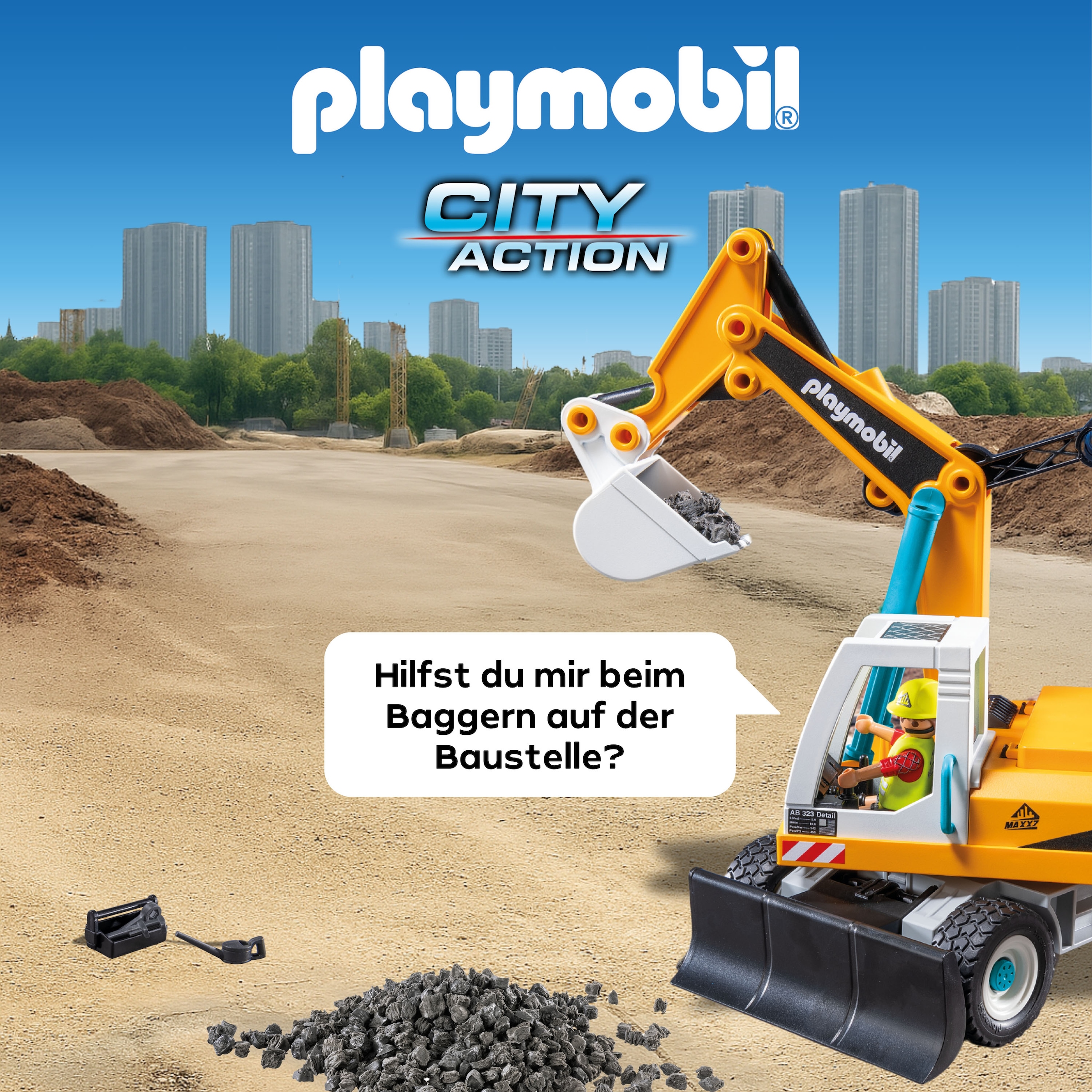 Playmobil® Konstruktions-Spielset »Großer Bagger (71749), Playmobil Action Heroes«, (32 St.), Made in Germany