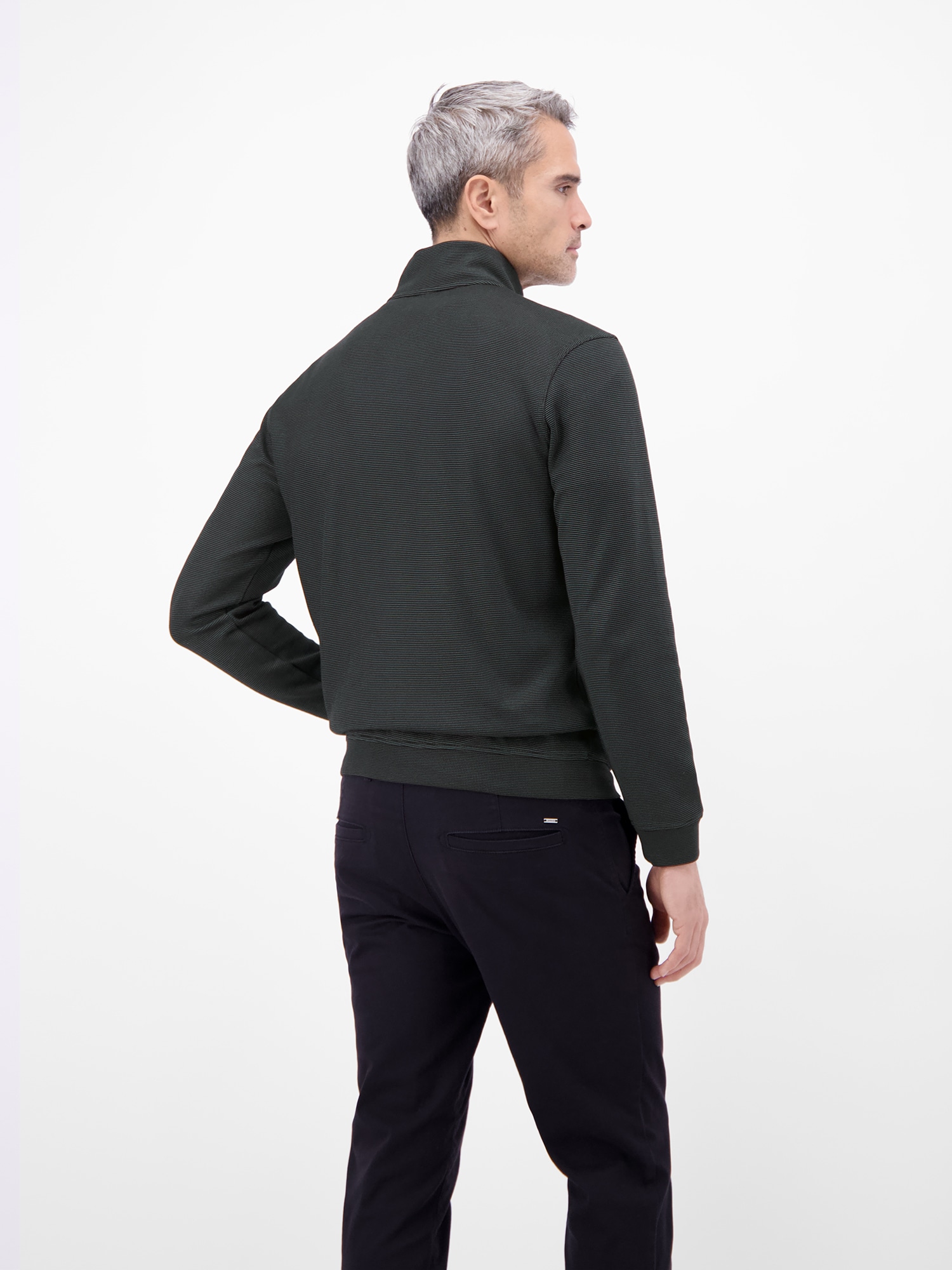 LERROS Sweatjacke »Sweatjacke aus Baumwollmischgewebe« Jacke im Baumwollmix mit Reißverschluss, Stehkragen und Seitentaschen