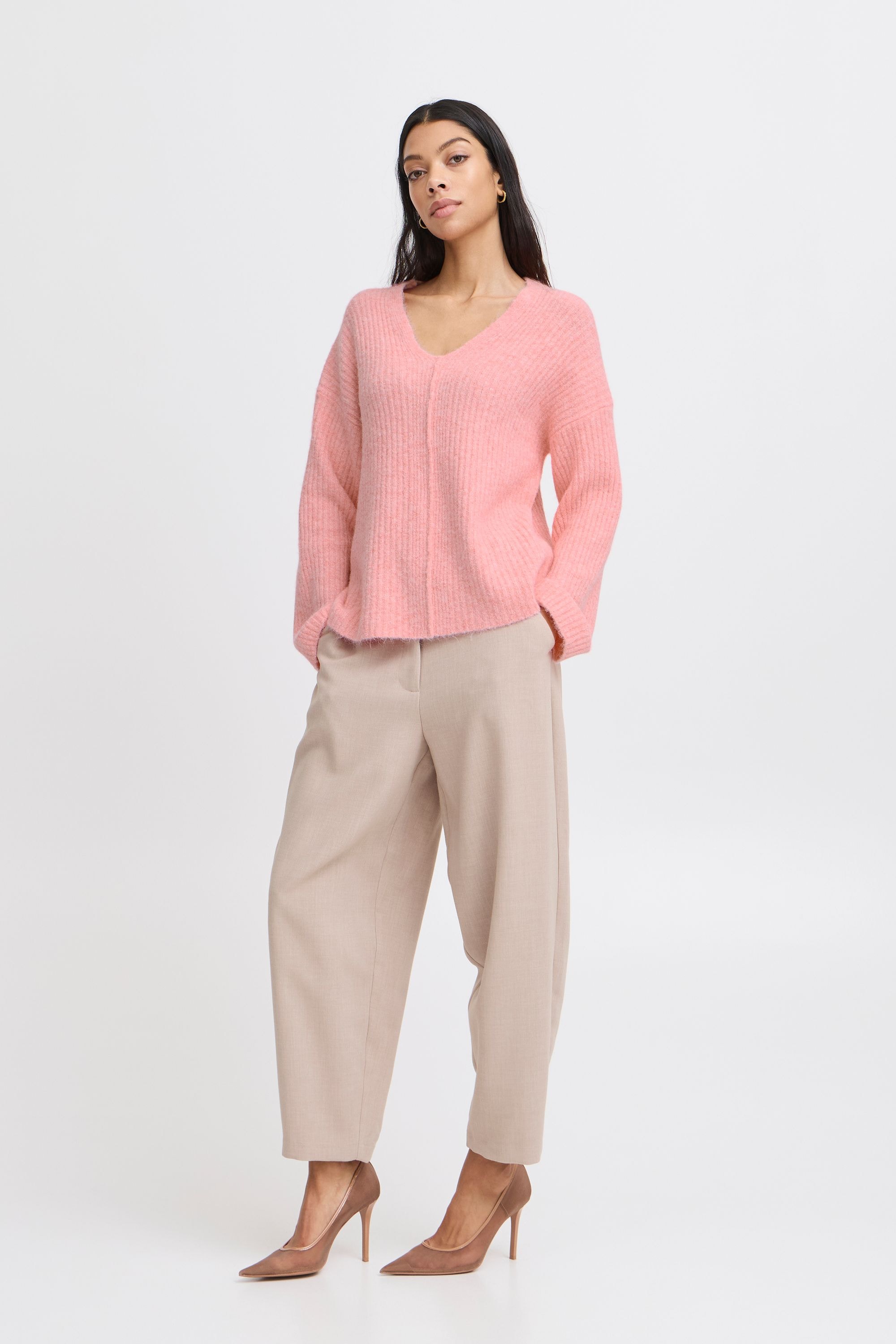 b.young Strickfleece-Pullover »Strickpullover BYOMEA V-NECK JUMPER -«