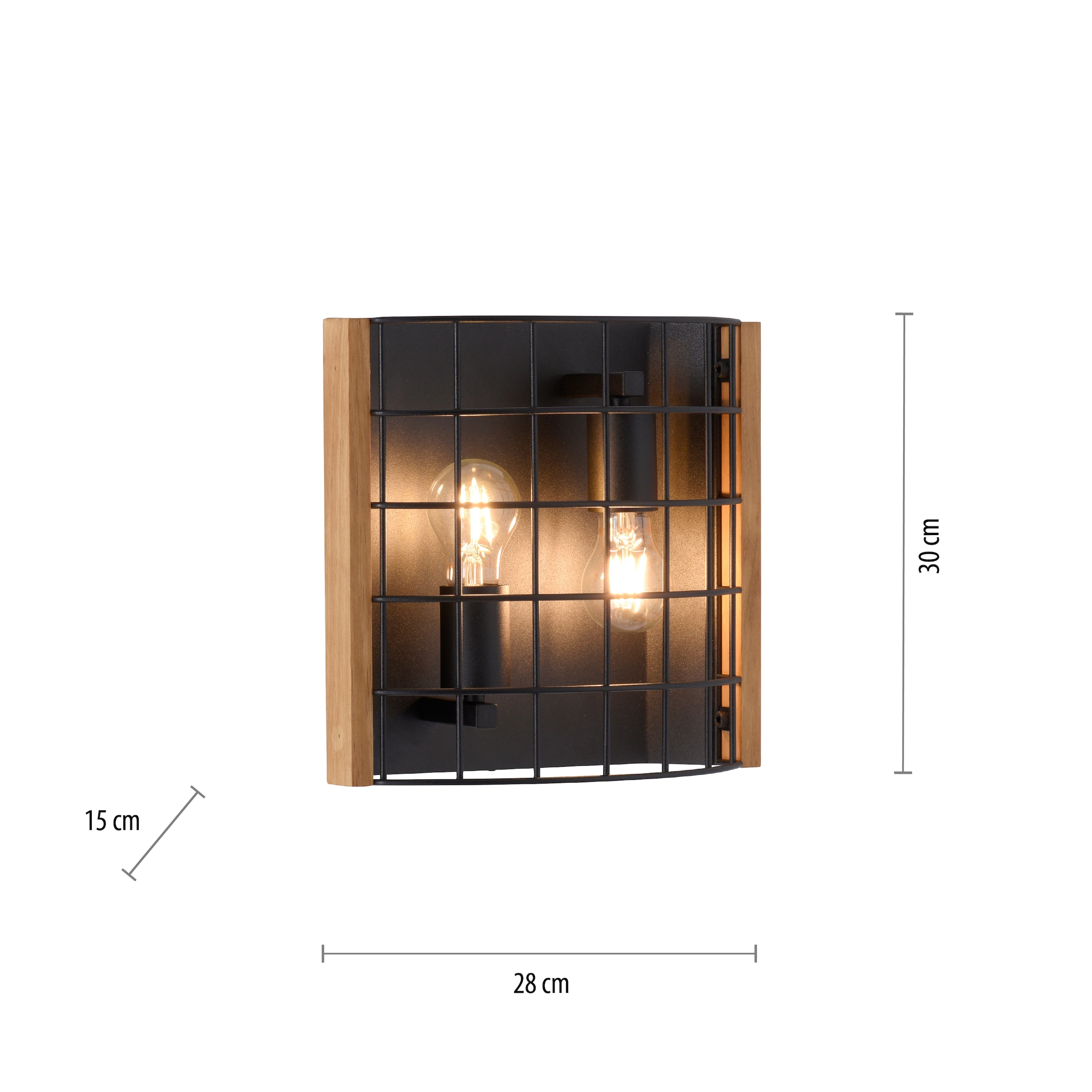 JUST LIGHT Wandleuchte »DRAIN«, 2 flammig, Leuchtmittel E27 | ohne Leuchtmittel, ExklusiveE27