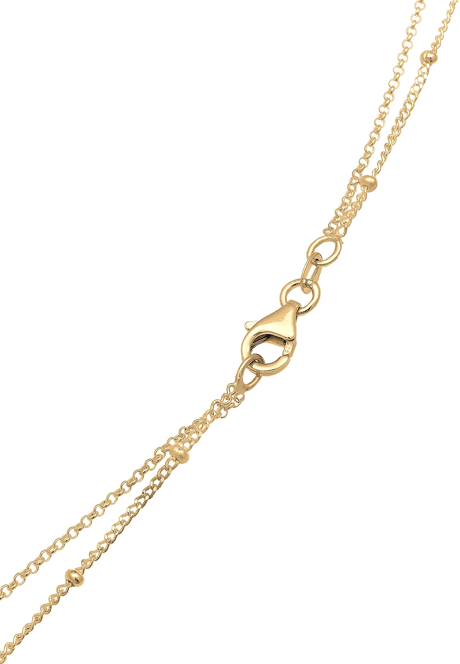 Elli Silberkette »Halskette Layer Feder Mondstein Weiß 925 Sterling Silber«