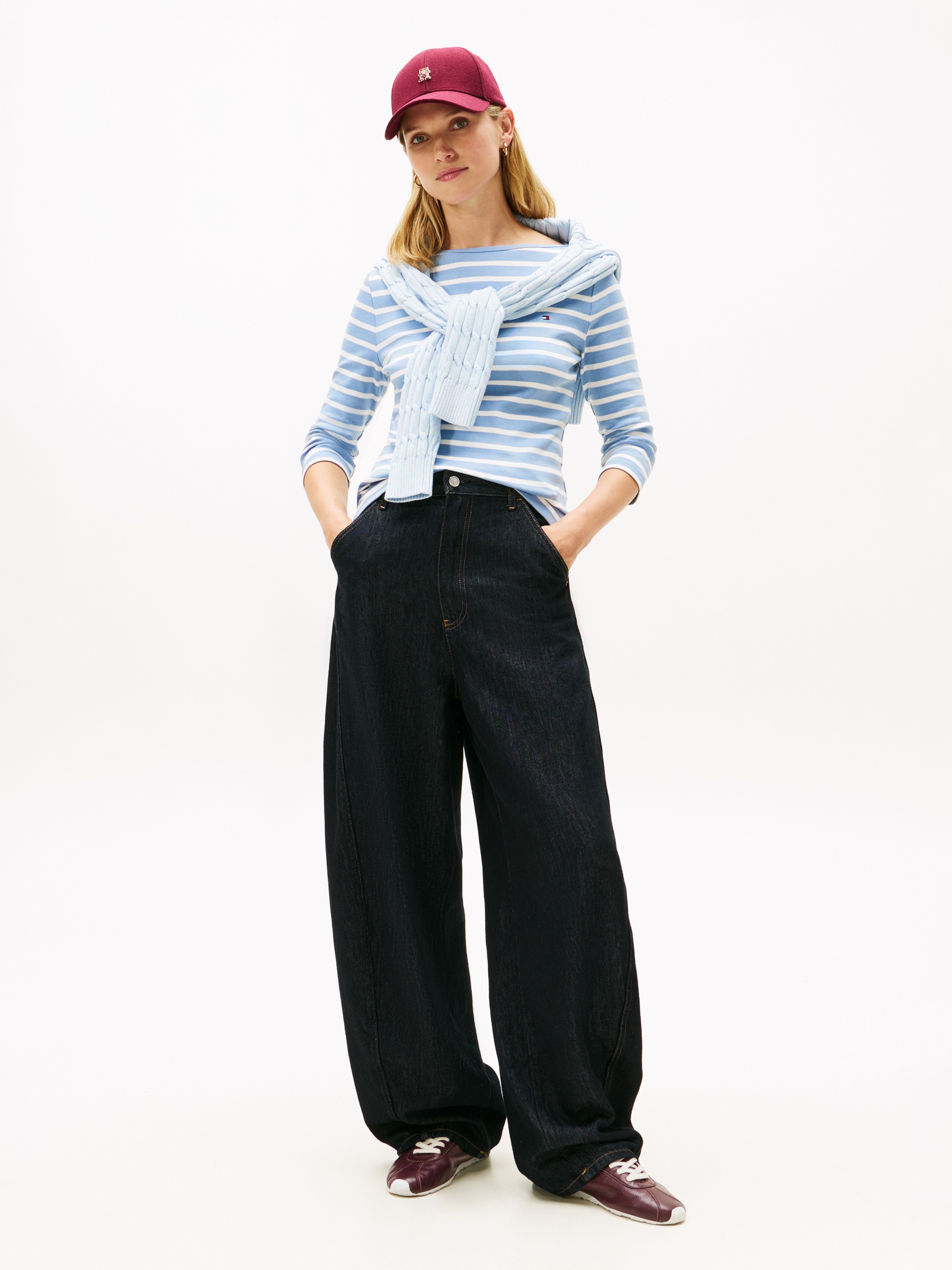 Tommy Hilfiger 3/4-Arm-Shirt »NEW CODY BOAT-NECK« Baumwolle, U-Boot-Ausschnitt, Slim Fit