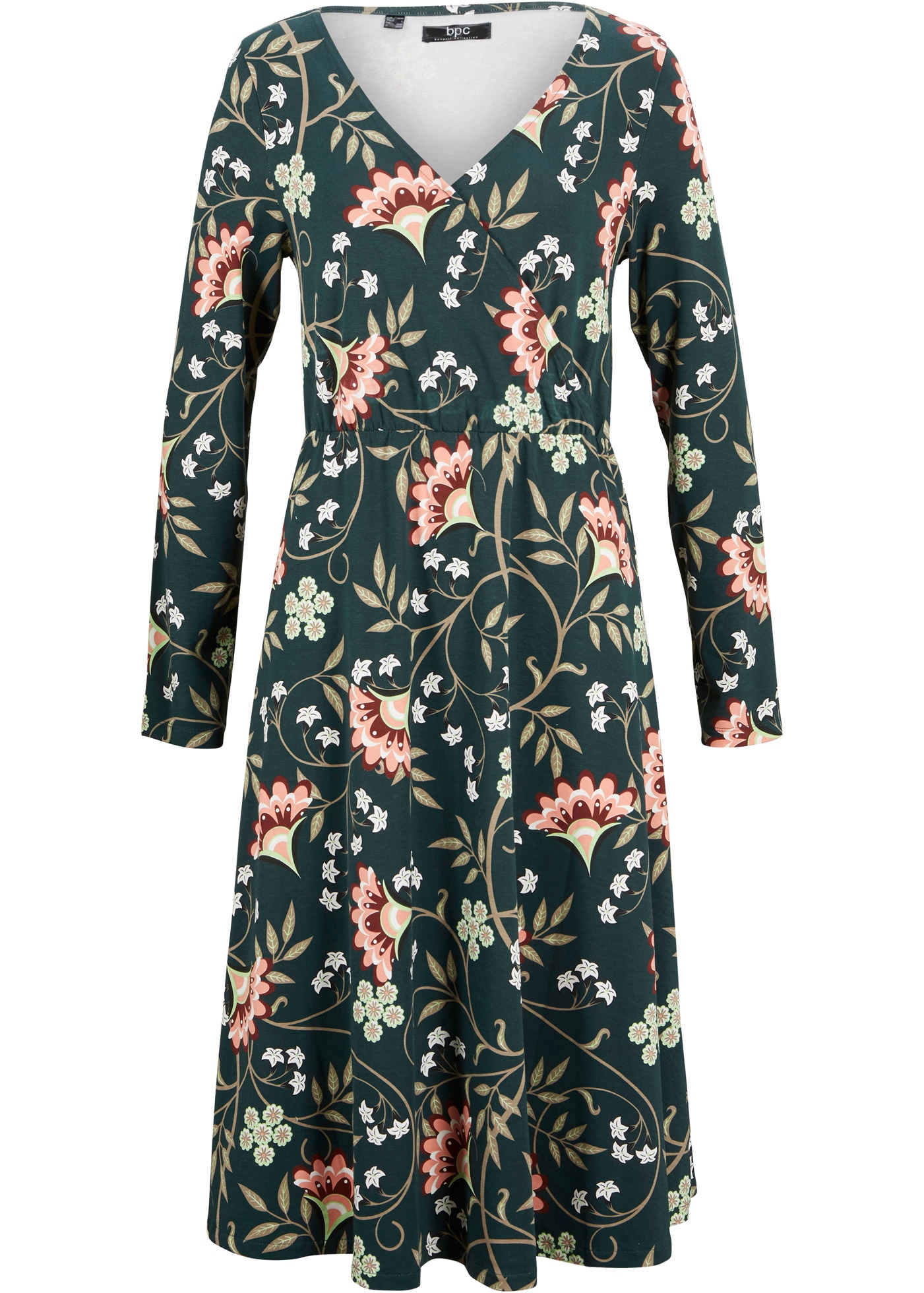 bonprix Jerseykleid »Baumwoll-Jerseykleid in Wickeloptik« Baumwoll-Jerseykleid in Wickeloptik