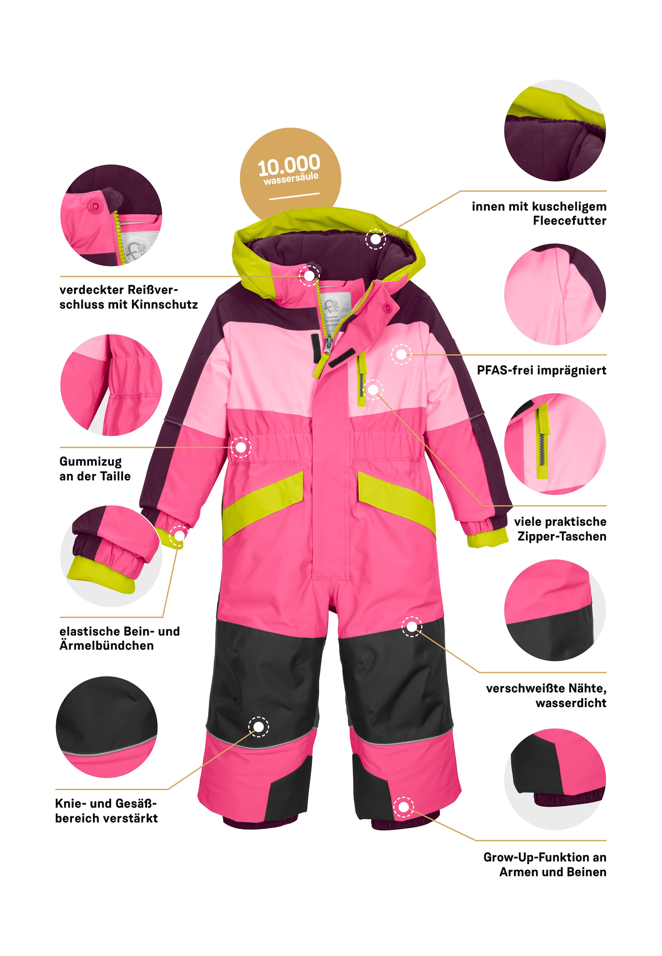 first instinct by killtec Overall »FISW 47 MNS ONPC« Warm gefütterter, wind- u. wasserdichter Schneeanzug, Grow-Up-Funktion