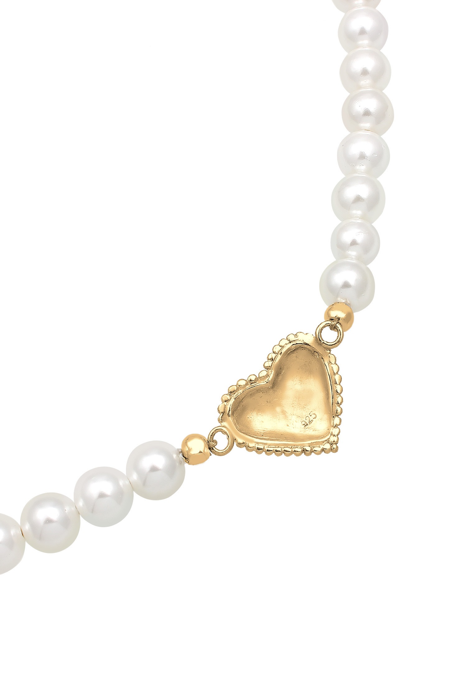 Elli Silberkette »Halskette Elli Halskette Choker Perle Herz Edelweiss 925 Silber«