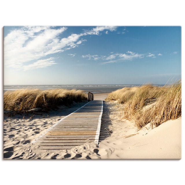 Artland Wandbild »Nordseestrand auf Langeoog - Steg«, Strand, (1 St.), als  Alubild, Leinwandbild, Wandaufkleber oder Poster in versch. Größen kaufen  im OTTO Online Shop