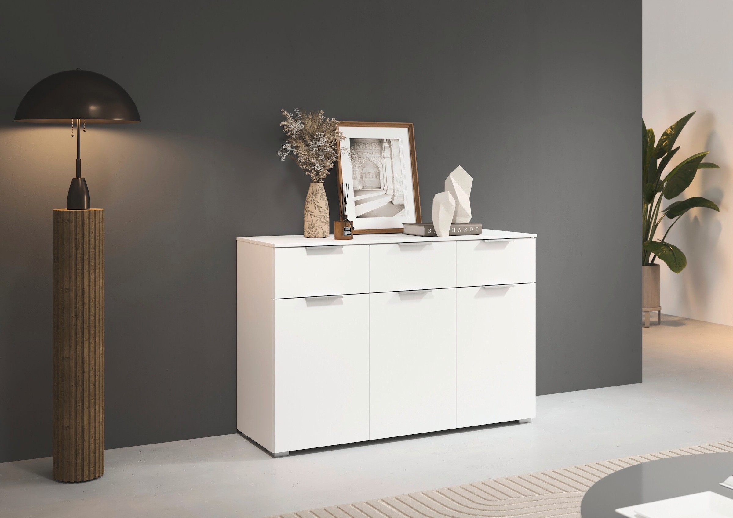 OTTO home Kombikommode »Kommode Sideboard Schubladenkommode Schlafzimmerkommode CORTONA« Breite 120 cm inkl. SOFT-CLOSE-FUNKTION, mit moderner Dekor-Front,  mit 3 Schubladen und 3 verstellbaren Einlegeboden MADE IN GERMANY