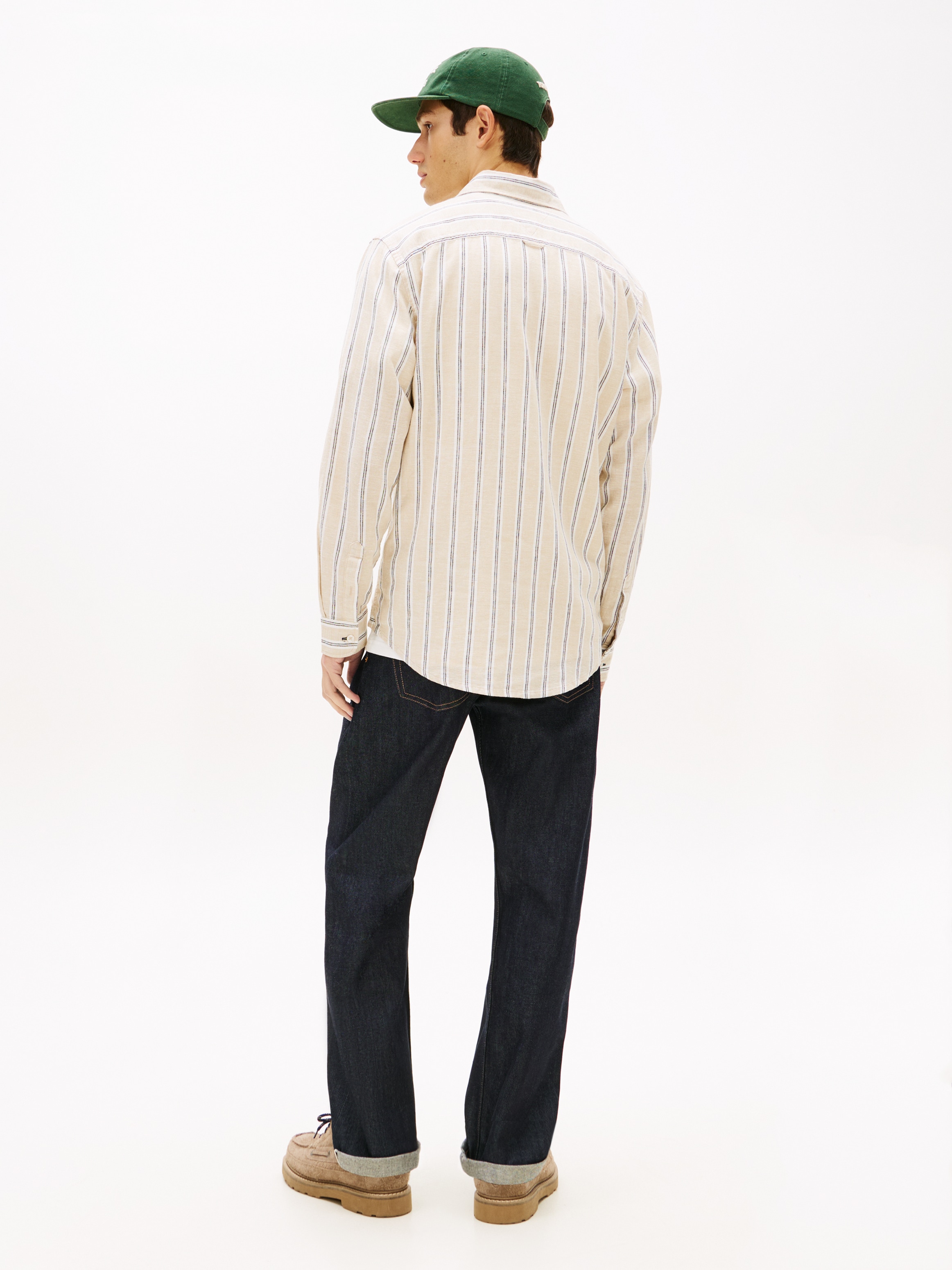 Tommy Jeans Langarmhemd »REGULAR LINEN MIX STRIPES« Regular fit mit Streifenmuster