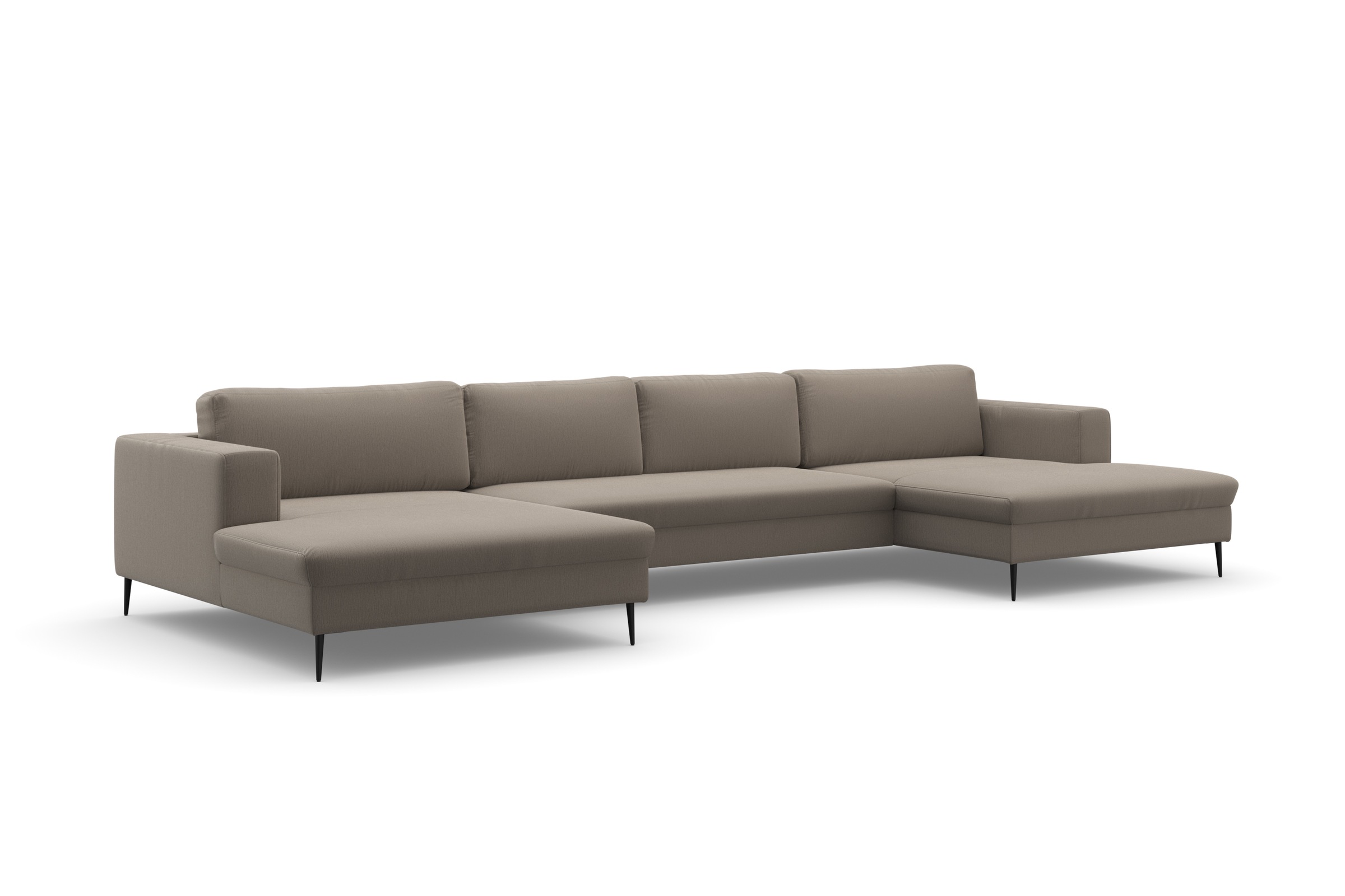 DOMO collection Wohnlandschaft »Modica U-Form«, XXL, in moderner Optik mit, 2 großzügigen Recamieren, auch in Cord