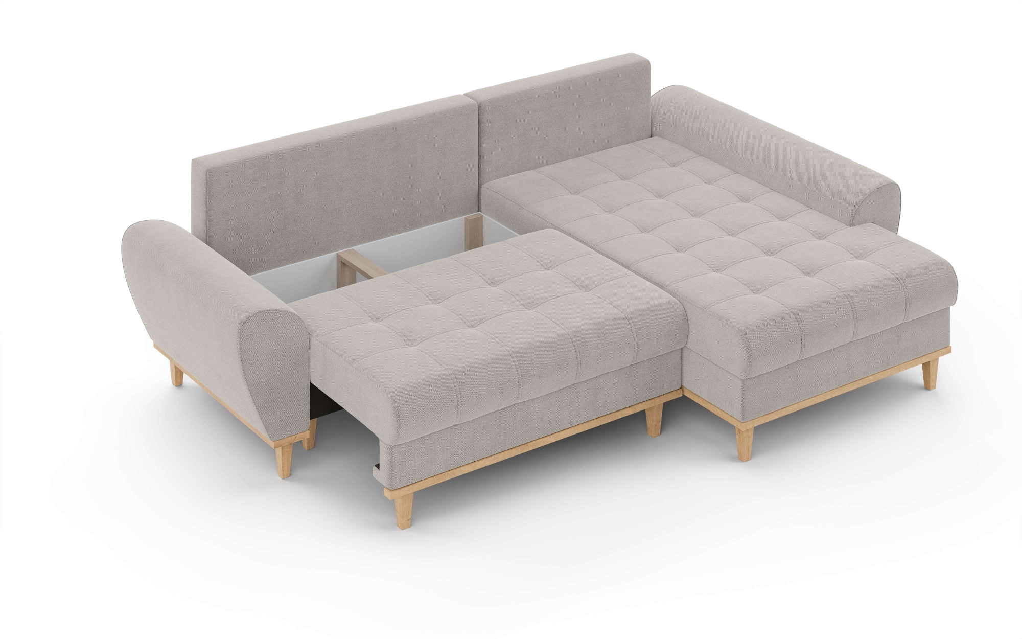 Home affaire Ecksofa »Ahrdorf mit Bettfunktion und Bettkasten, Maße: B/H/T 268/86/175 cm« L-Form mit 3 Rückenkissen  und moderne gerundete Armlehnen