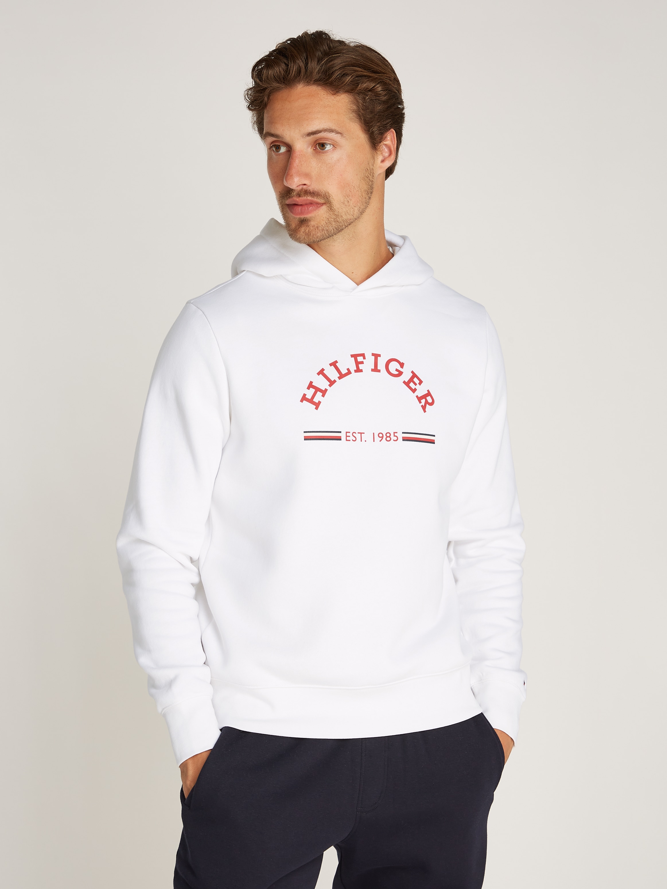 Kapuzensweatshirt »ROUNDALL HOODY«, kontrastfarbener Markenprint