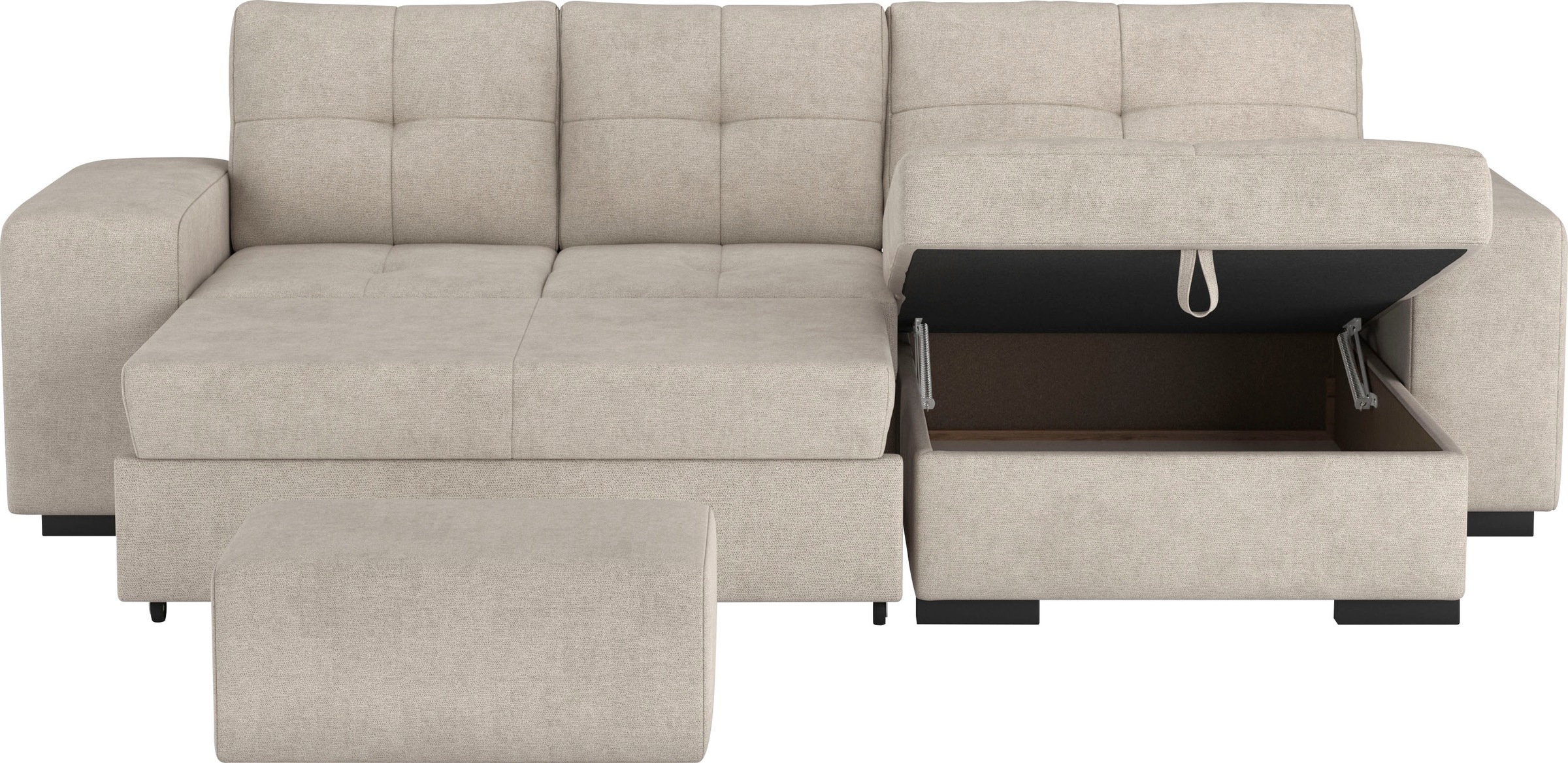 COTTA Ecksofa »Mattina L-Form«, mit Hocker, wahlweise mit Bettfunktion & Bettkasten
