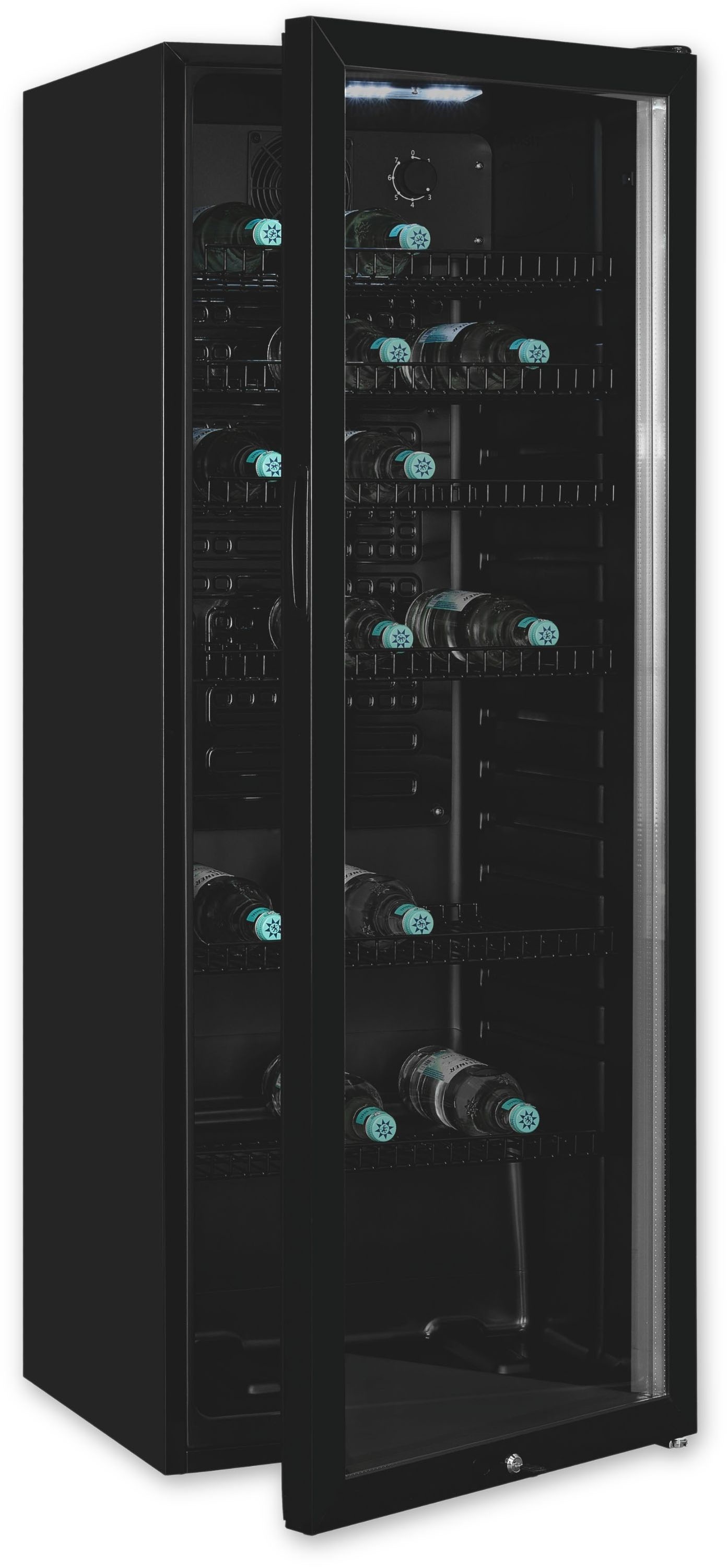 Exquisit Getränkekühlschrank »GKS240-GT-160C schwarz« 140 cm hoch 54 cm breit in silberfarben