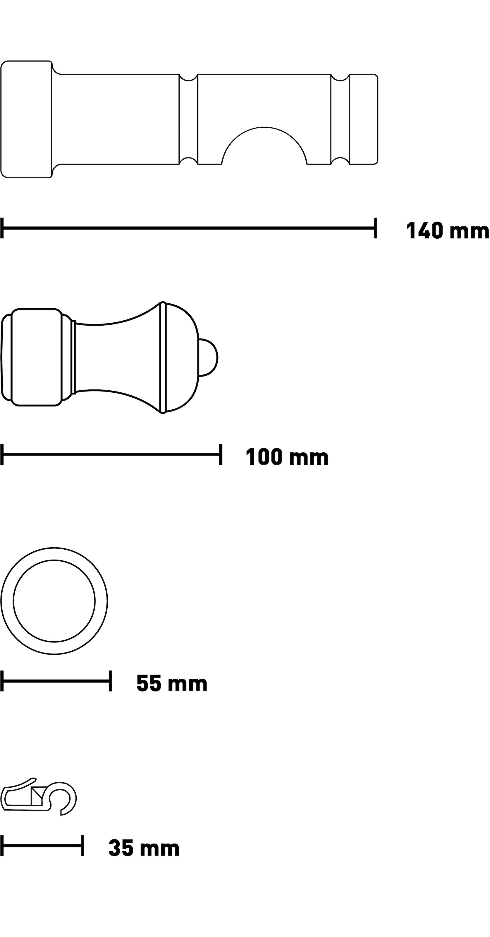 SN DECO GROUP Gardinenstange »Ares« 1 läufig-läufig Fixmaß 28 mm, Holz, verschiedene Längen und Farben, Komplettset