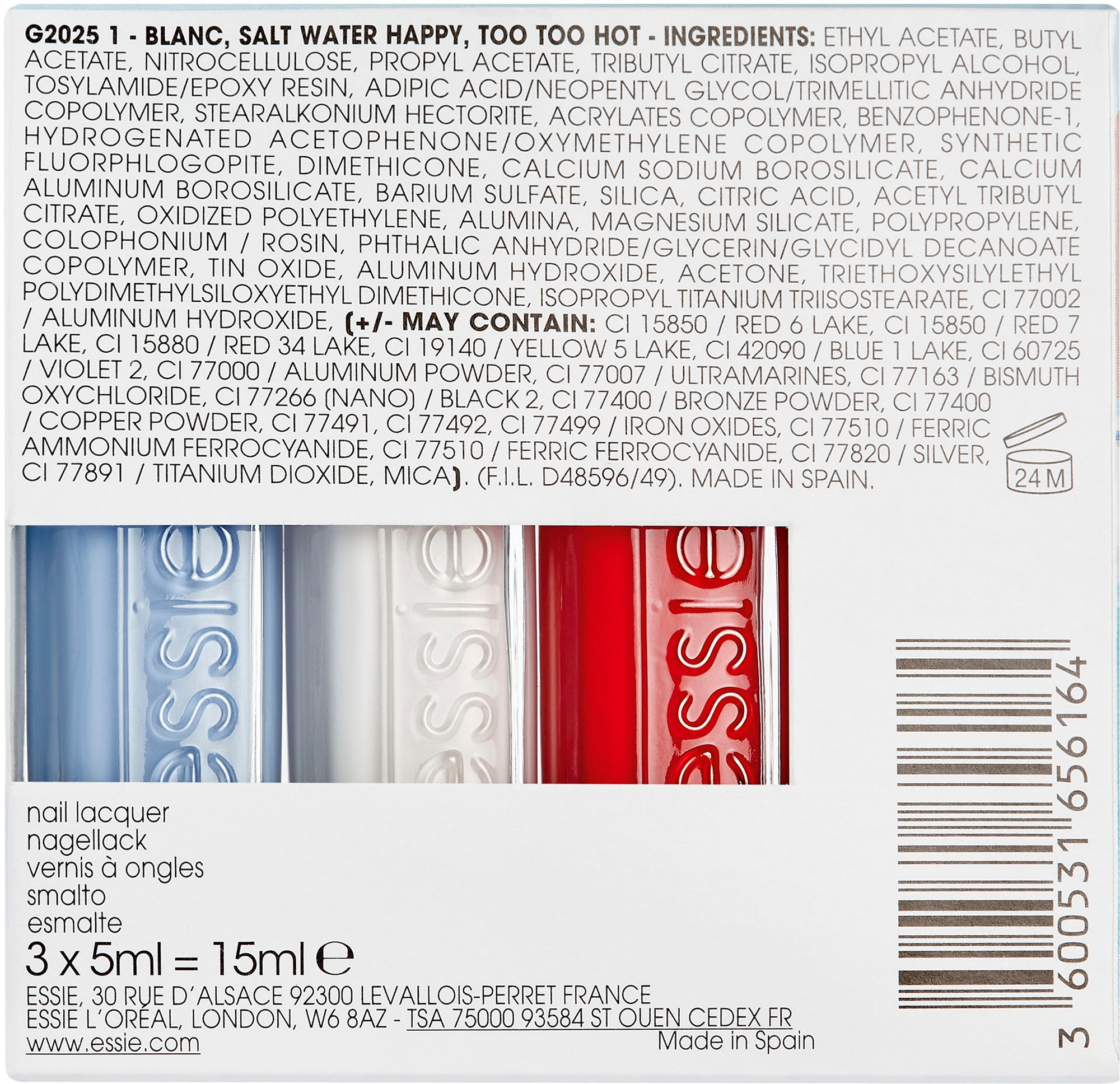 essie Nagellack-Set »Sommer-Nagellack-Kit Mini Trio«, mit natürlichen Inhaltsstoffen