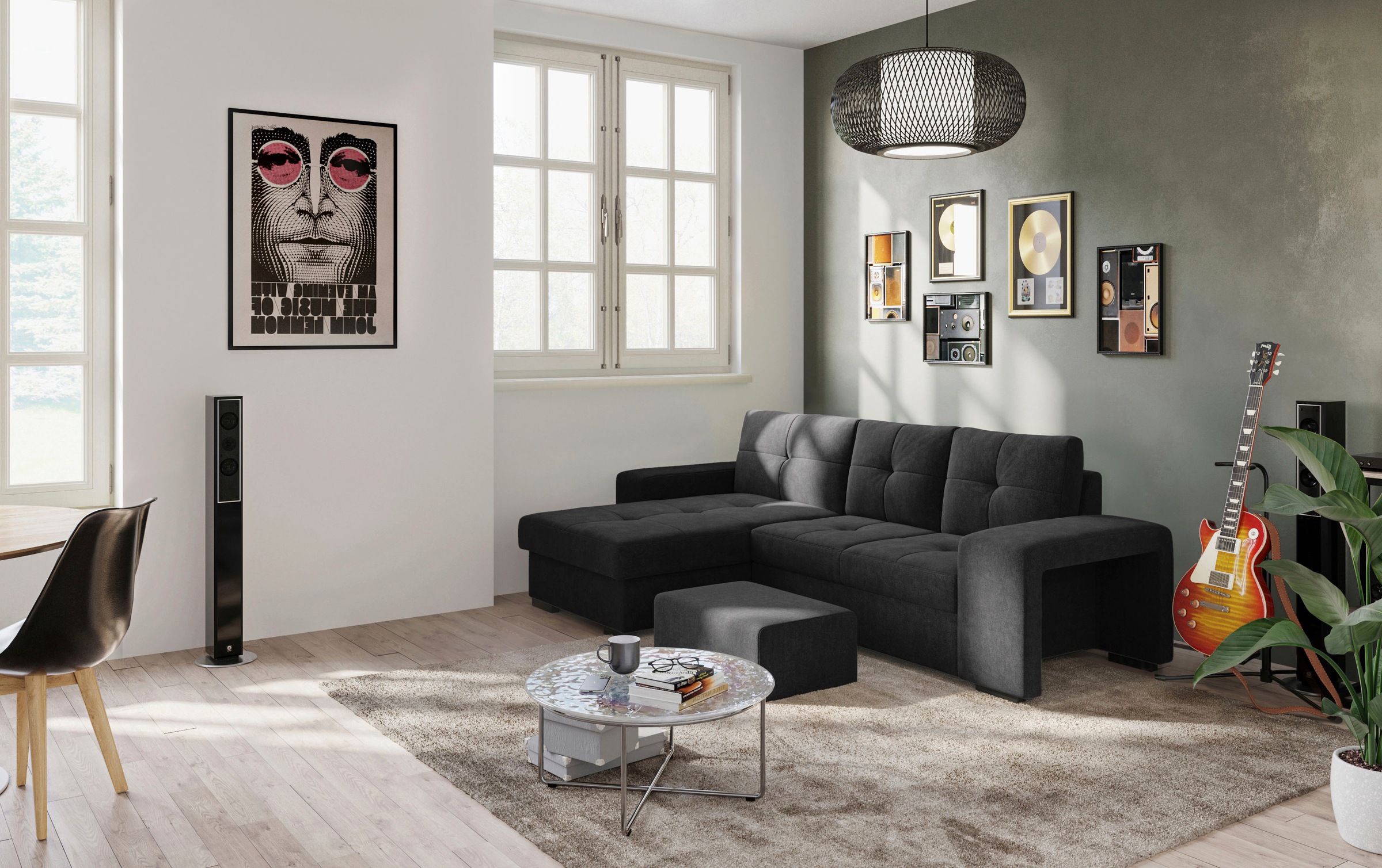COTTA Ecksofa »Mattina L-Form«, mit Hocker, wahlweise mit Bettfunktion & Bettkasten