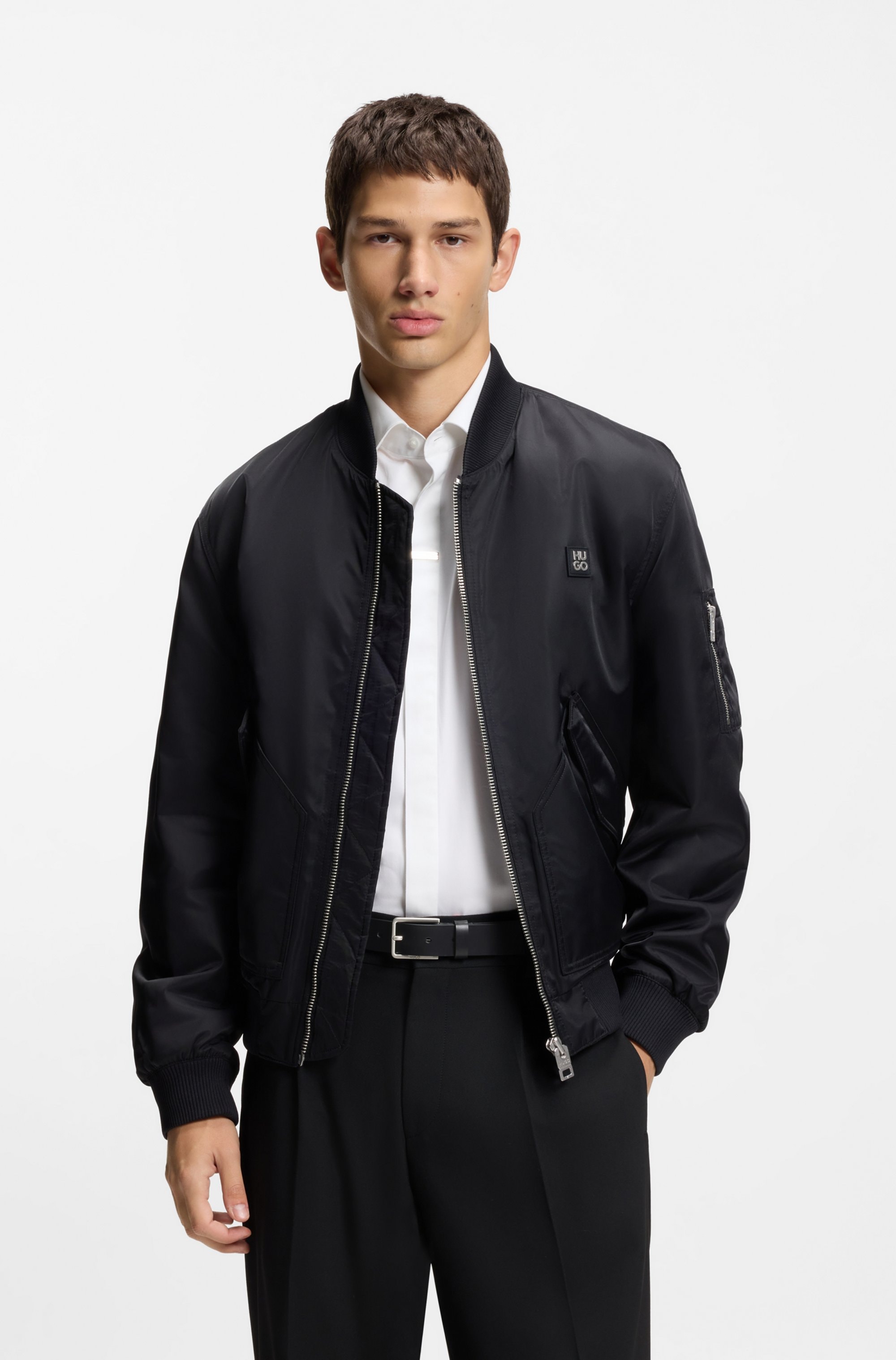 HUGO Ledergürtel »Gael Sz30« mit Logoprägung