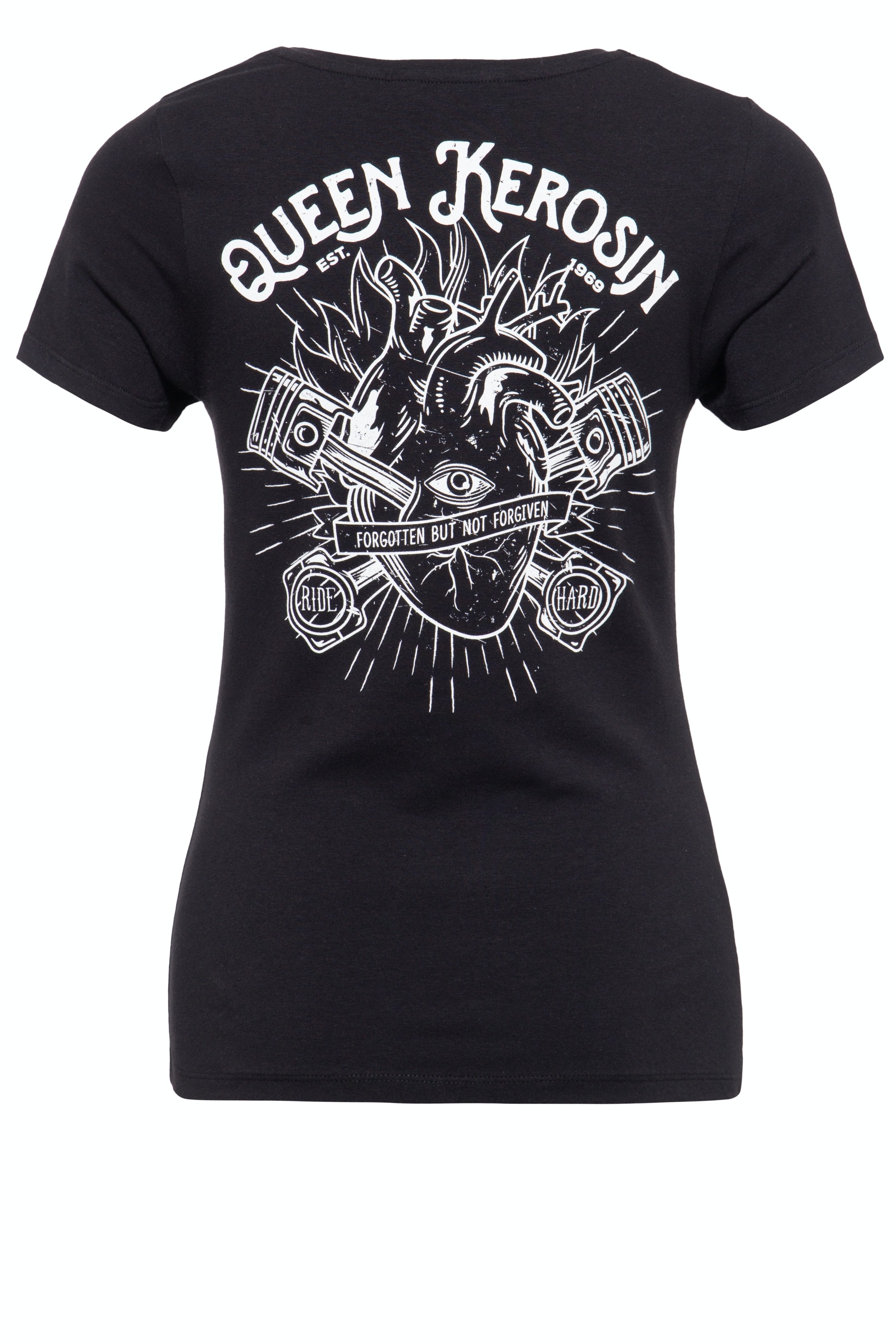QueenKerosin Print-Shirt »Forgotten but not forgiven«, mit coolem Backprint