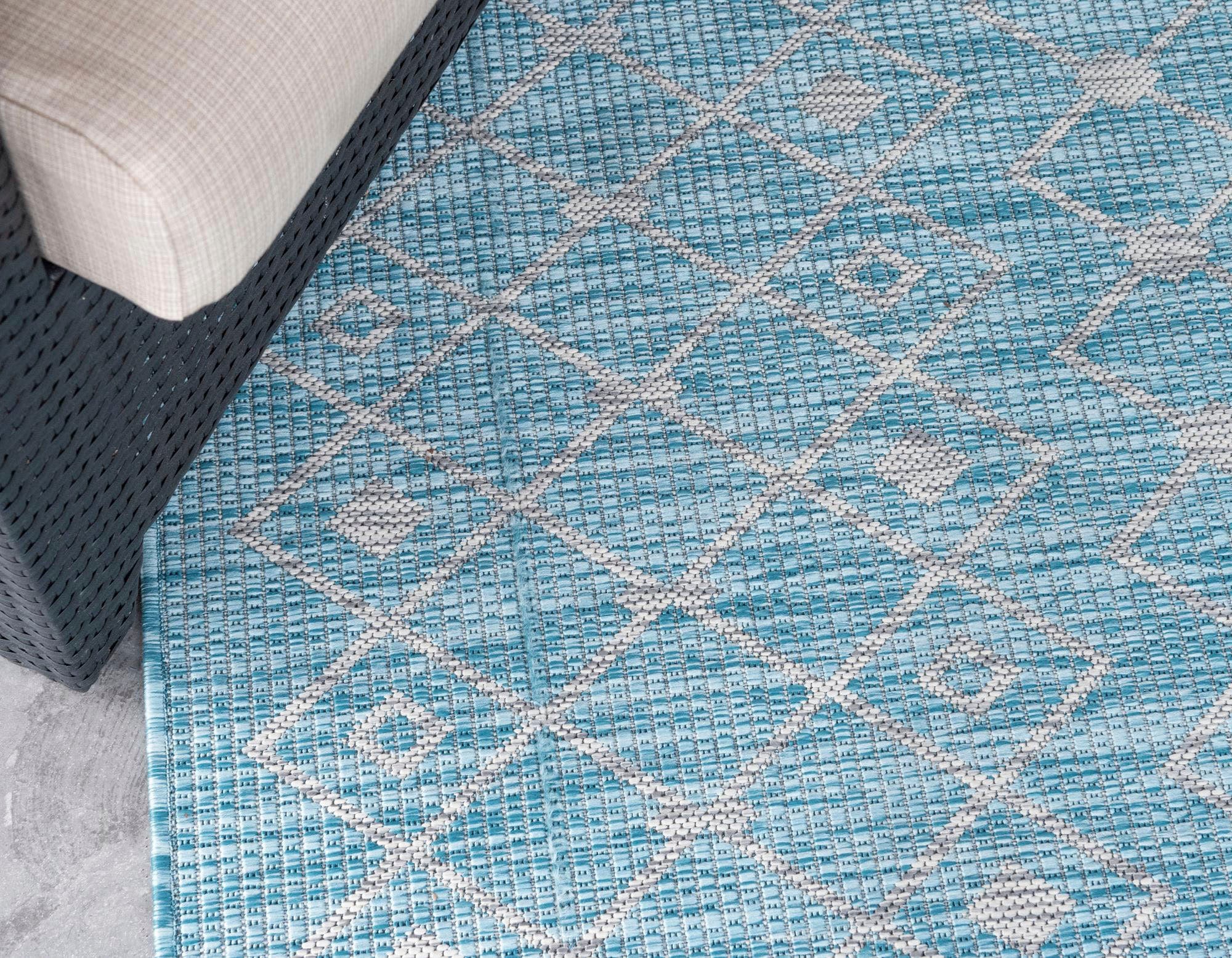 Myflair Möbel & Accessoires Teppich »Outdoor Crosses Lagerräumung«, rechteckig, 4 mm Höhe, Flachgewebe, Rauten Muster, In- und Outdoor geeignet