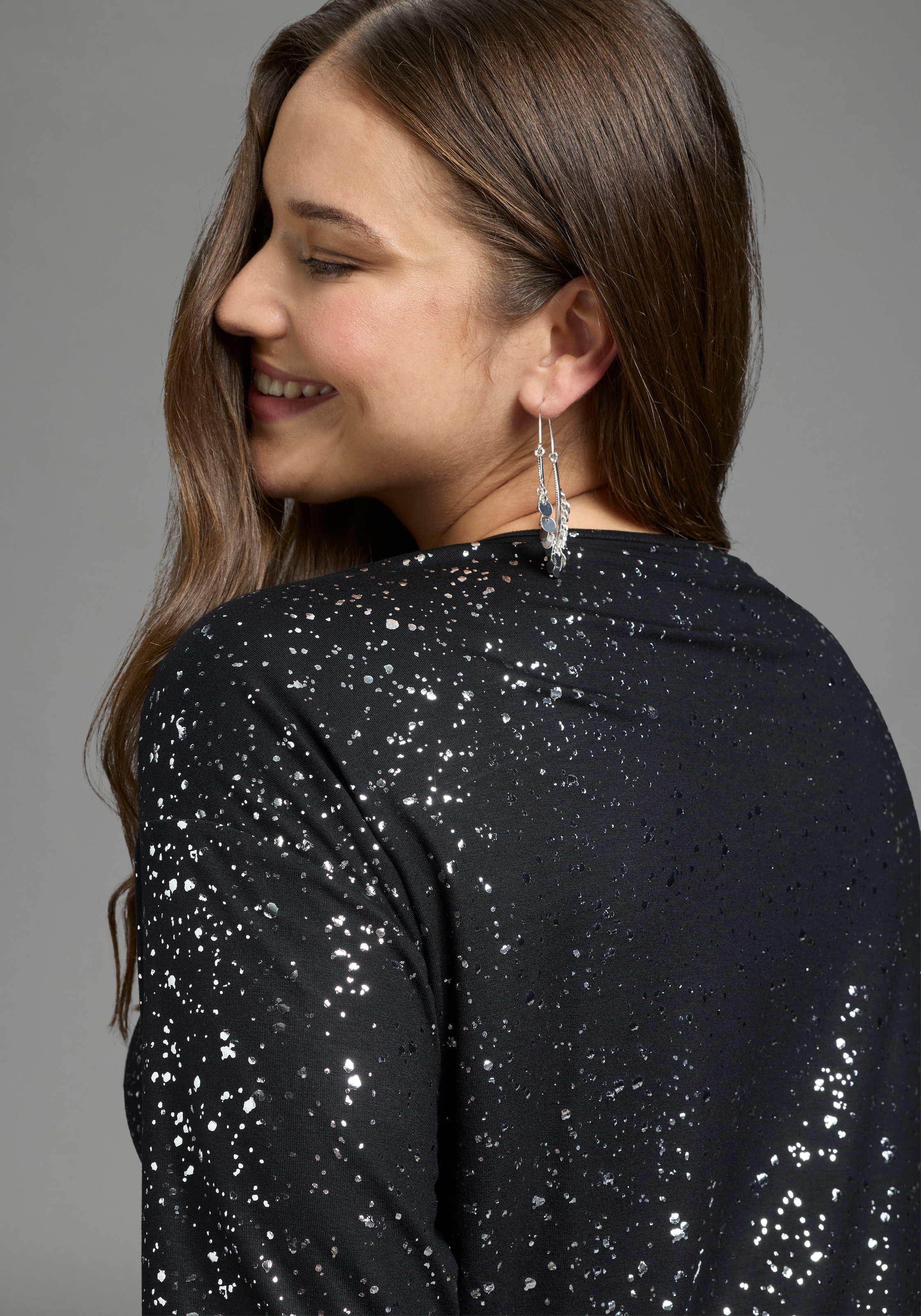 Laura Scott CURVE 3/4-Arm-Shirt »Große Größen« in figurumspielender Passform, hüftbedeckende Länge