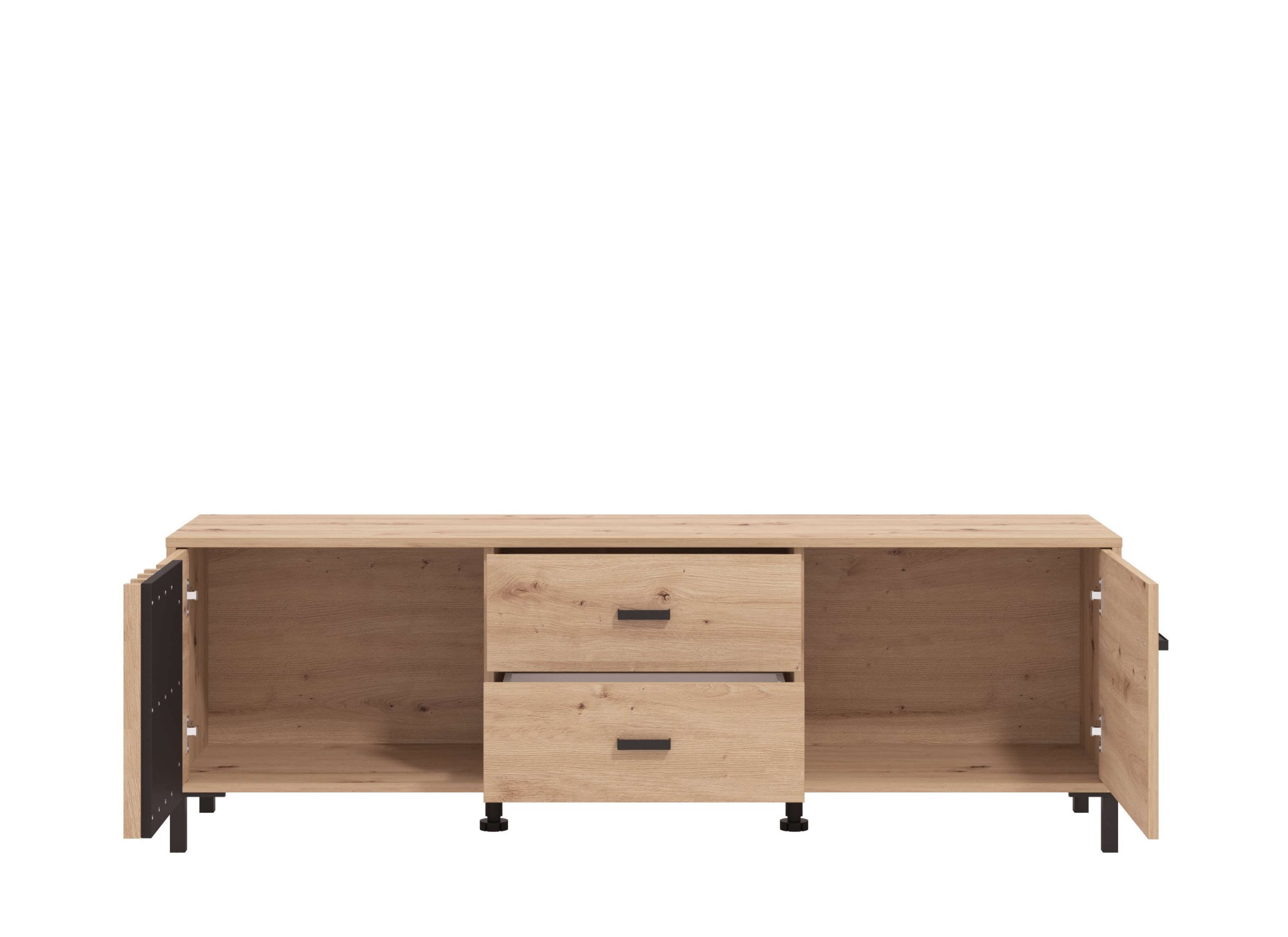 Home affaire Lowboard »LAVAL, TV-Board, TV-Kommode, TV-Schrank, TV-Unterschrank, TV-Möbel« Modernes Lowboard in Artisan-Dekor mit viel Stauraum, Lamellen-Optik