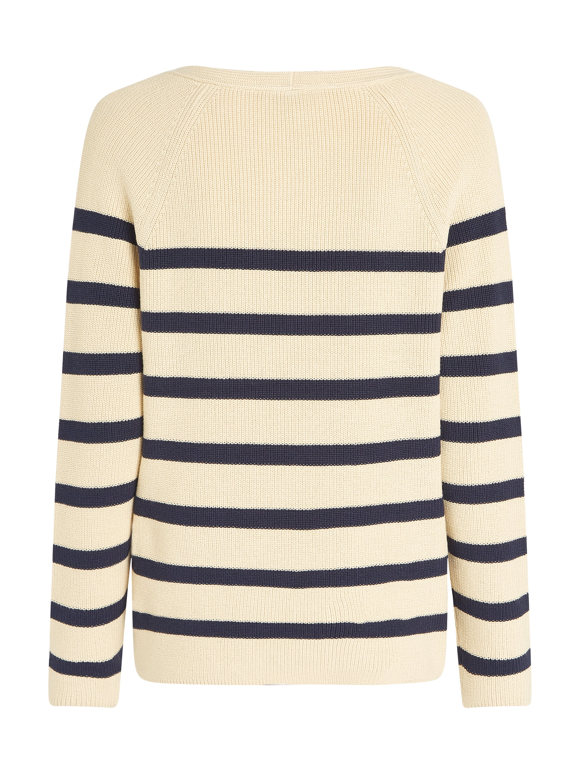 Tommy Hilfiger Strickpullover »CO CARDI STITCH V-NK LS«, mit Logostickerei