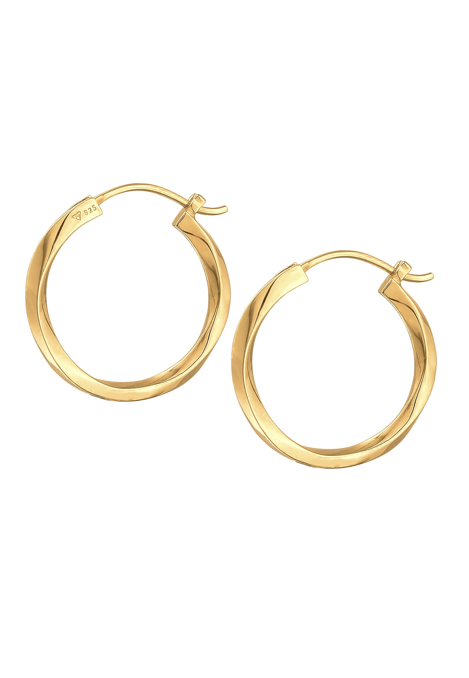 Elli Premium Paar Creolen »Ohrringe Creolen Twisted Gedreht Trend 925 Silber«