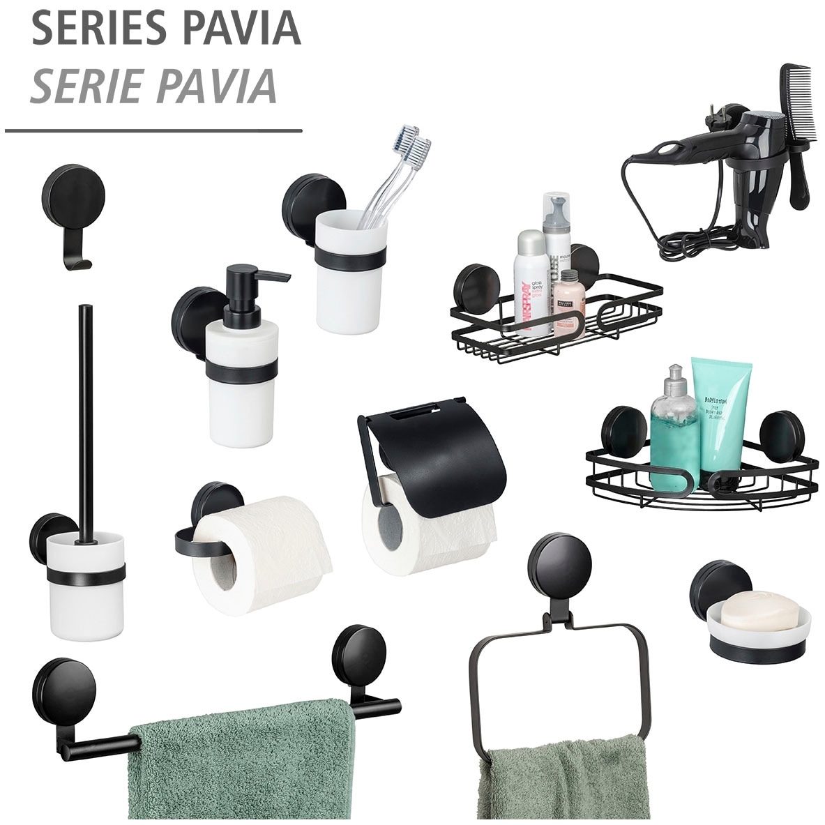 WENKO Zahnputzbecher »Static-Loc® Plus Pavia«, Befestigen ohne Bohren