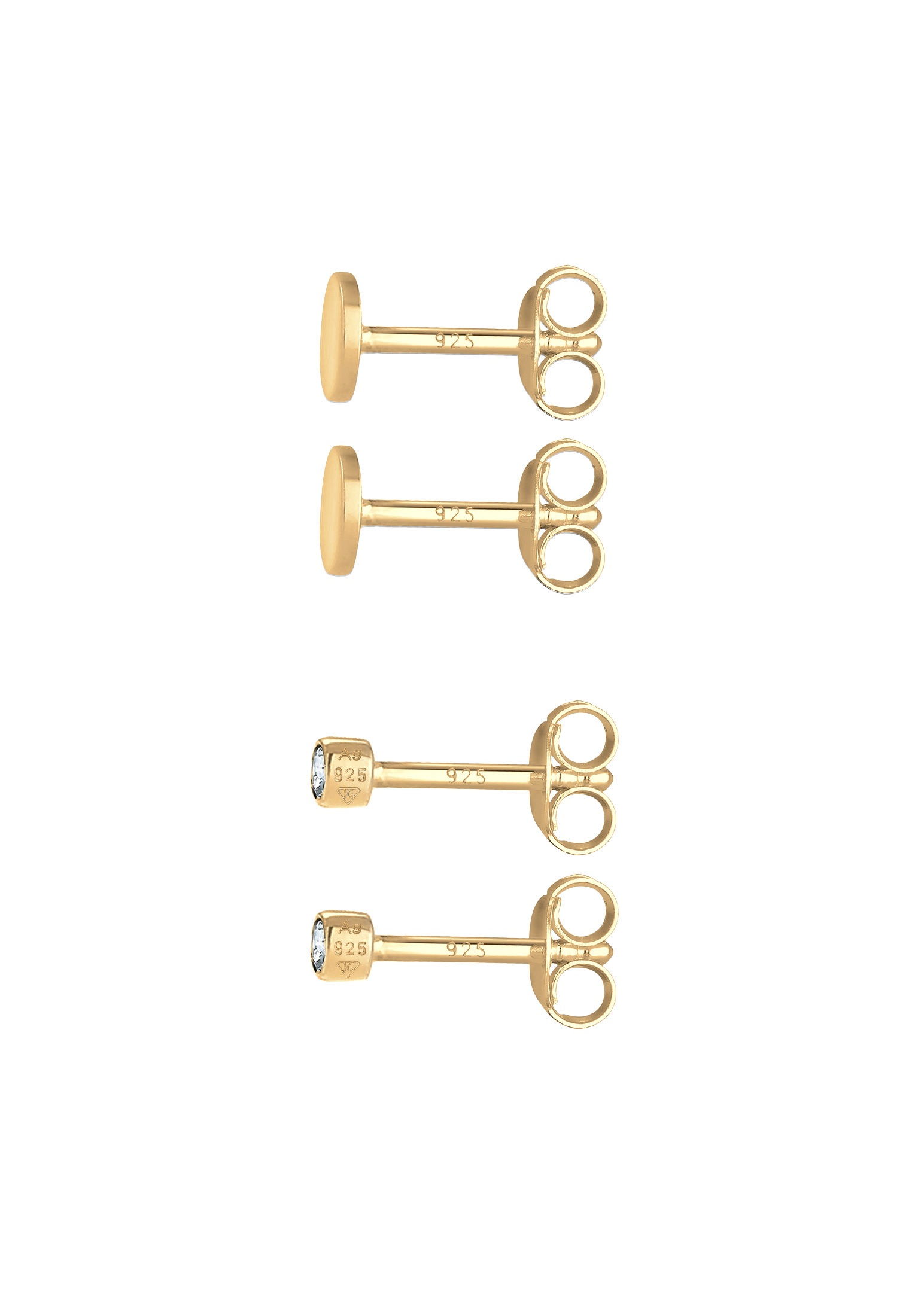 Elli Ohrstecker-Set »Ohrringe Plättchen Ohrstecker Set 925 Silber, mit Kristallen von Swarovski®«