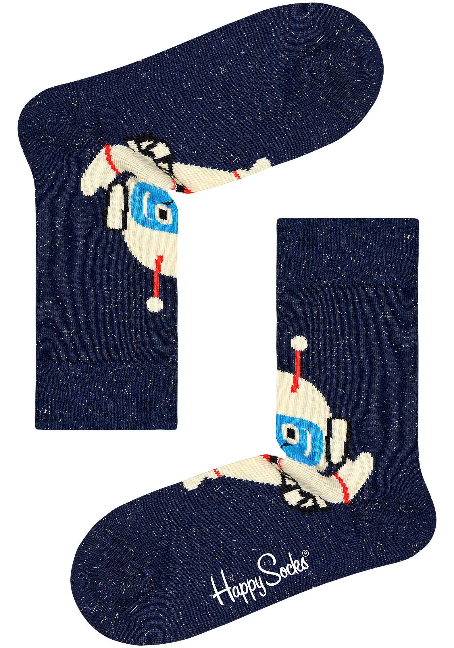 Happy Socks Langsocken, (3er Pack), mit verspielten Roboter-Motiven