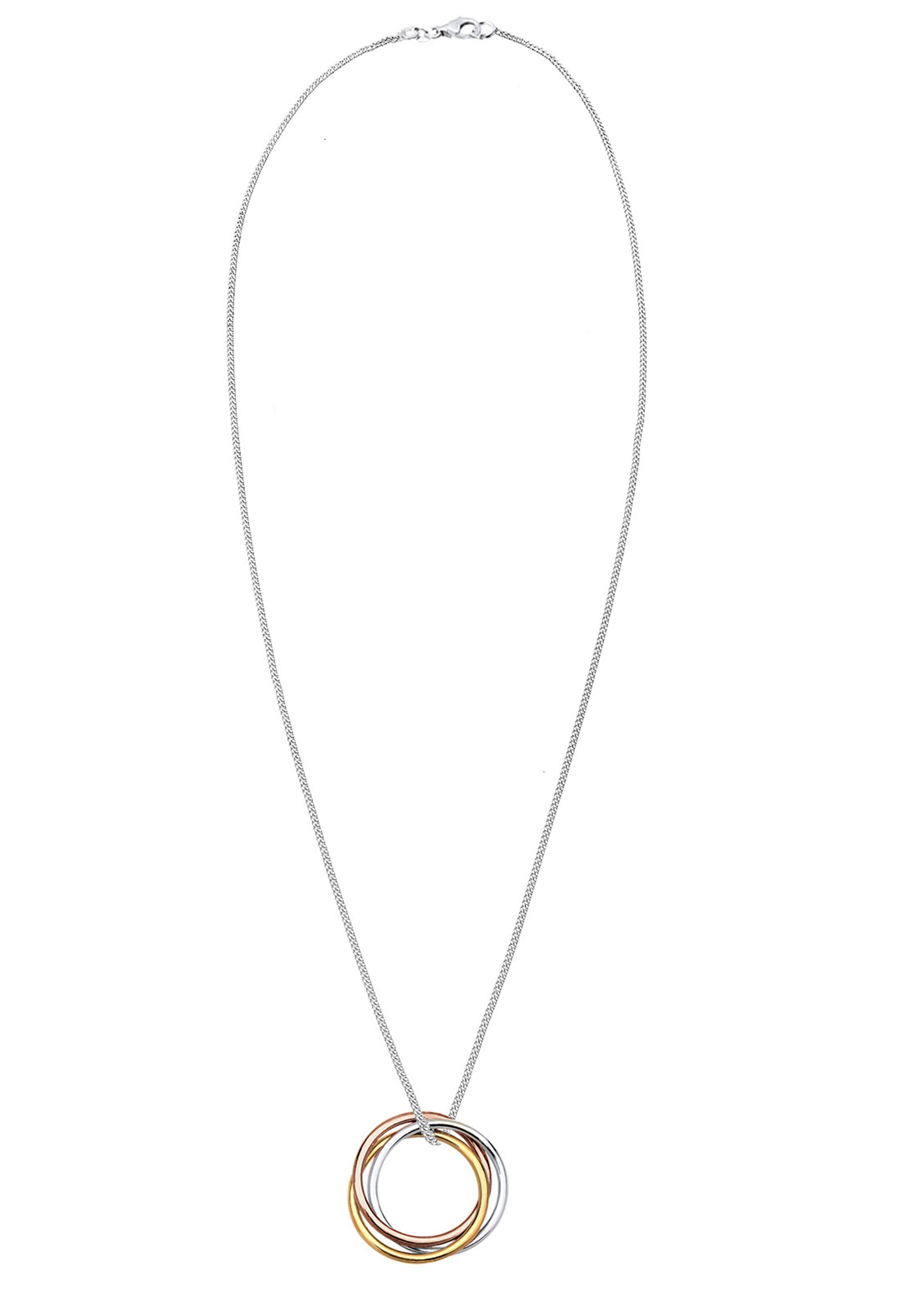 Elli Kette mit Anhänger »Halskette Kreis 925 Sterling Silber Tricolor«