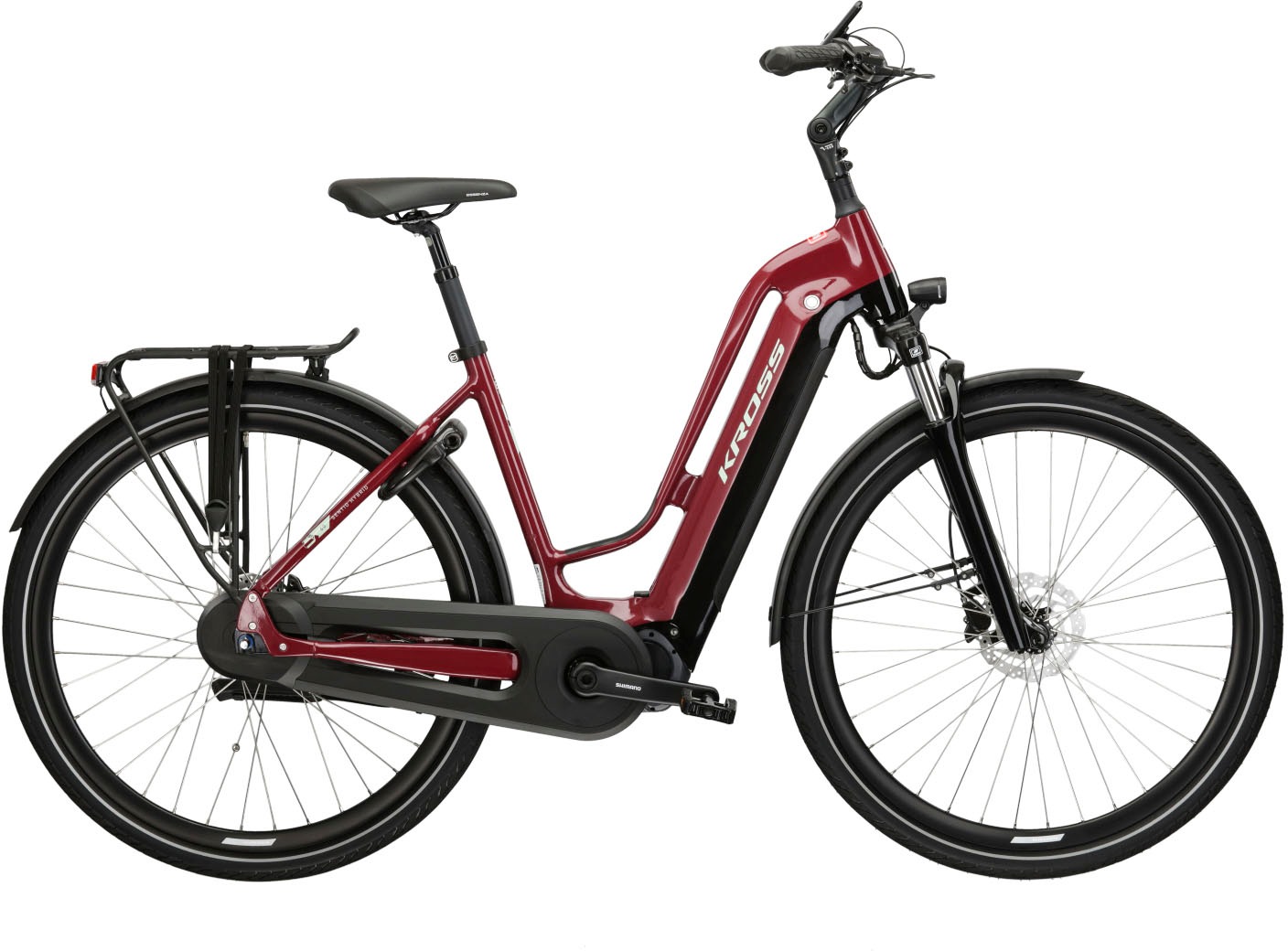 Kross »E-Citybike Damen Sentio 6.0 28" rot« 8 Gang Shimano Nexus Schaltwerk Nabenschaltung Mittelmotor 250 W Pedelec in rot, Größe 28 Zoll (71,12 cm)