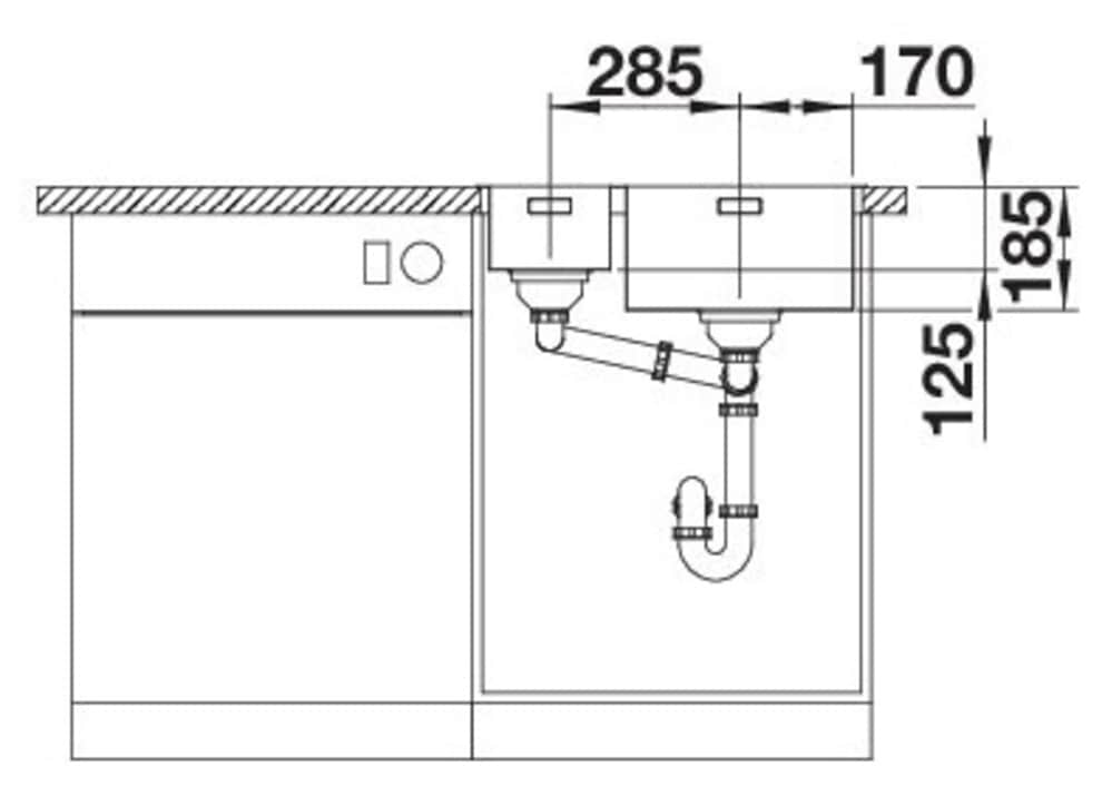 Blanco Edelstahlspüle »SOLIS 340/180-IF/A«, zum wechselseitigen Einbau geeignet