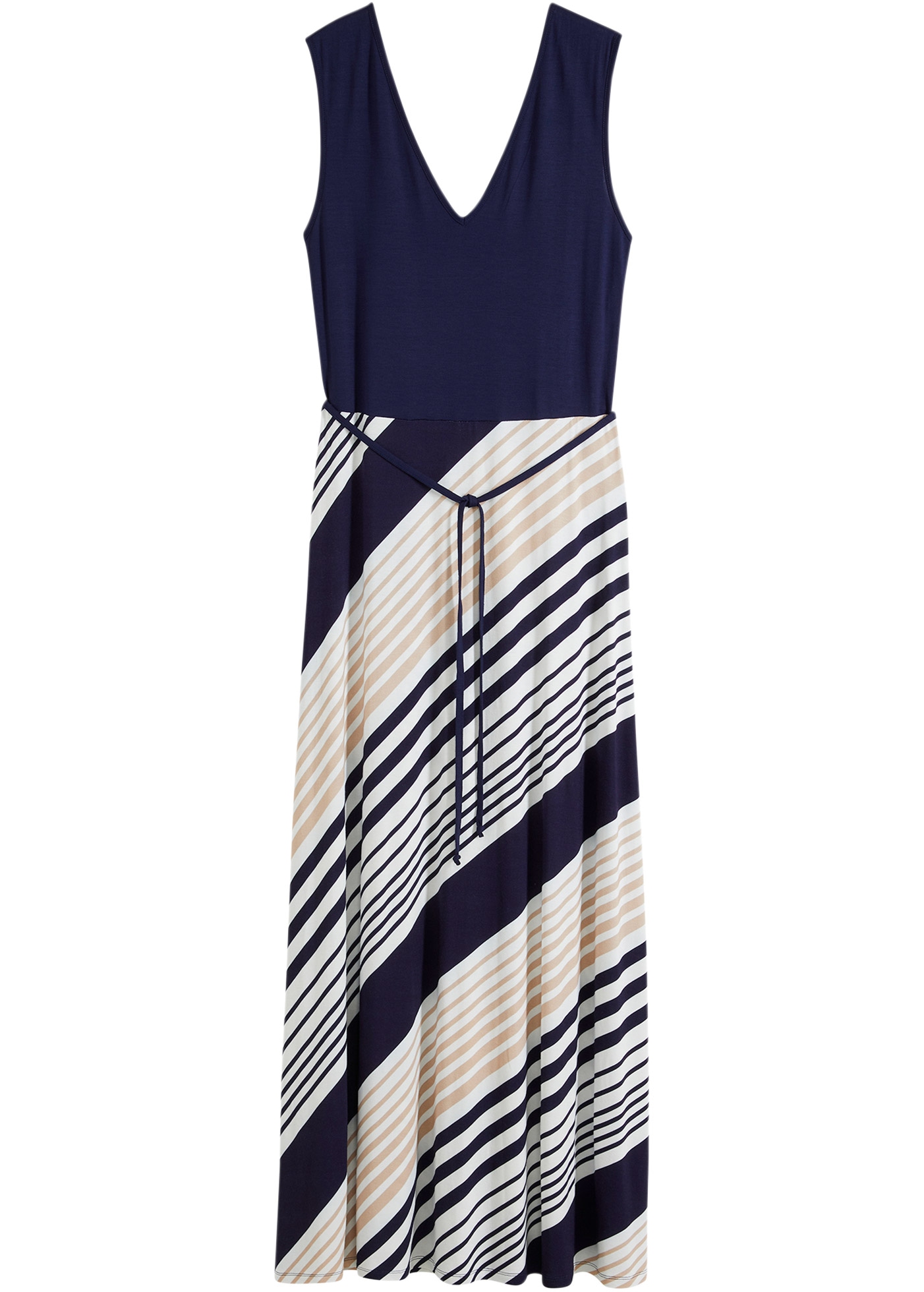 bonprix Maxikleid für Frühjahr und Sommer, aus Viskose, ohne Ärmel, bedruckter Rock