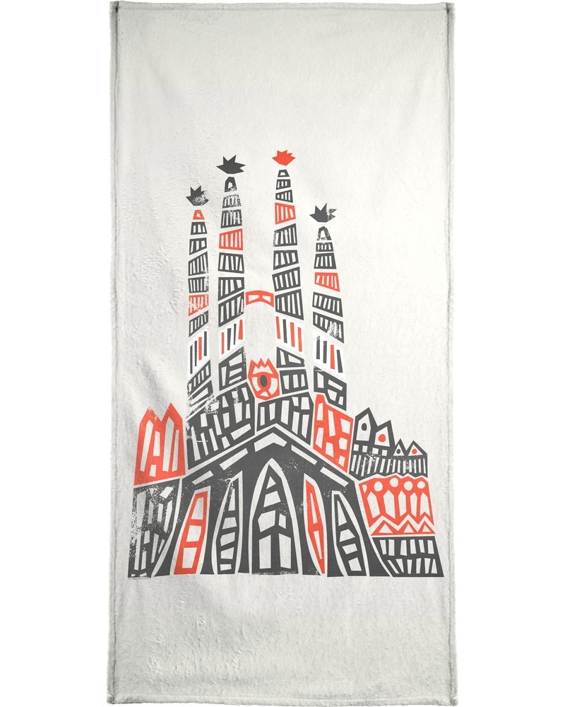 Juniqe Handtuch »Sagrada Familia«, (1 St.), Weiche Frottee-Veloursqualität