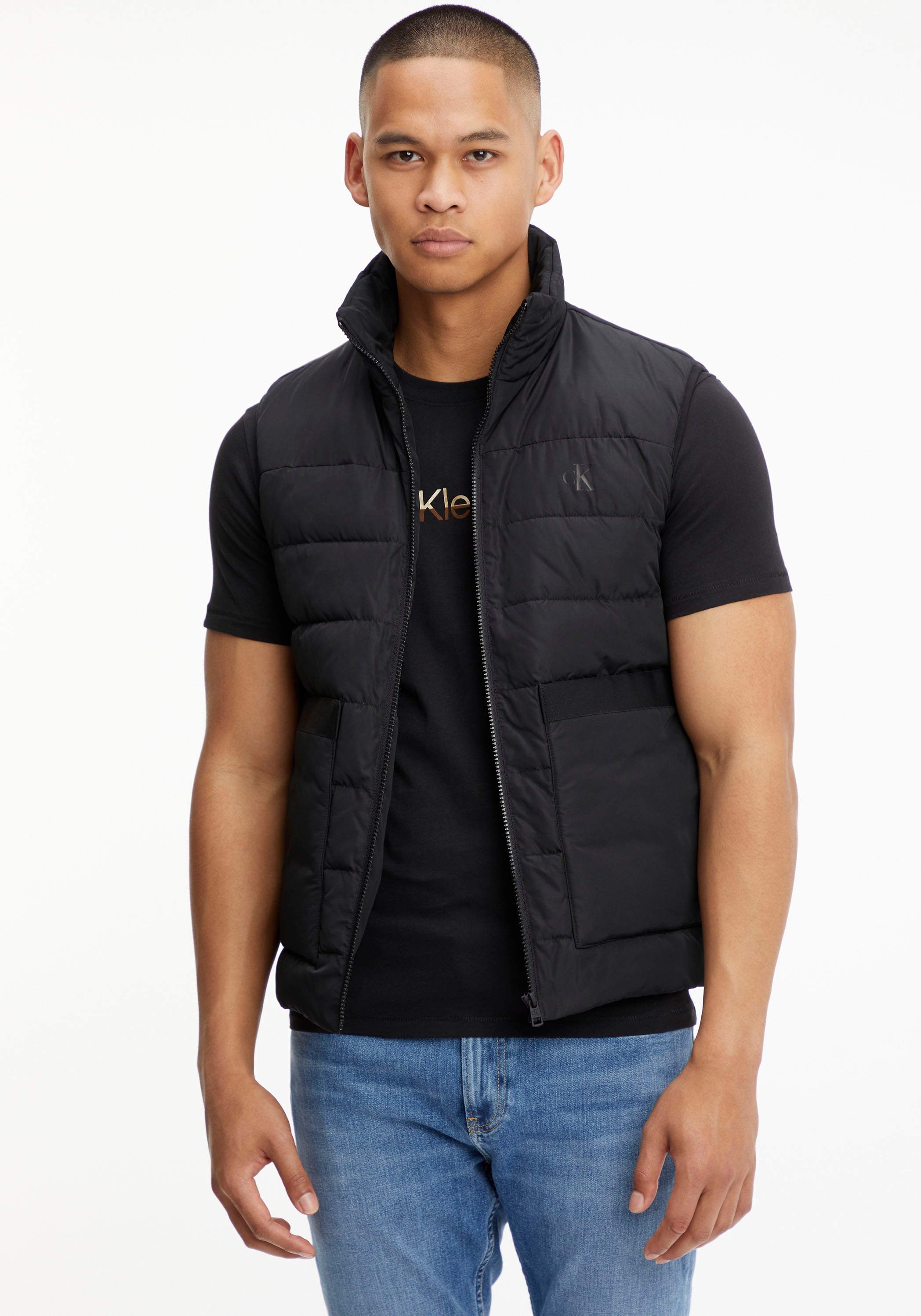 Calvin Klein Jeans Steppweste »BADGE ELASTIC TRIM VEST«, mit Stehkragen kaufen