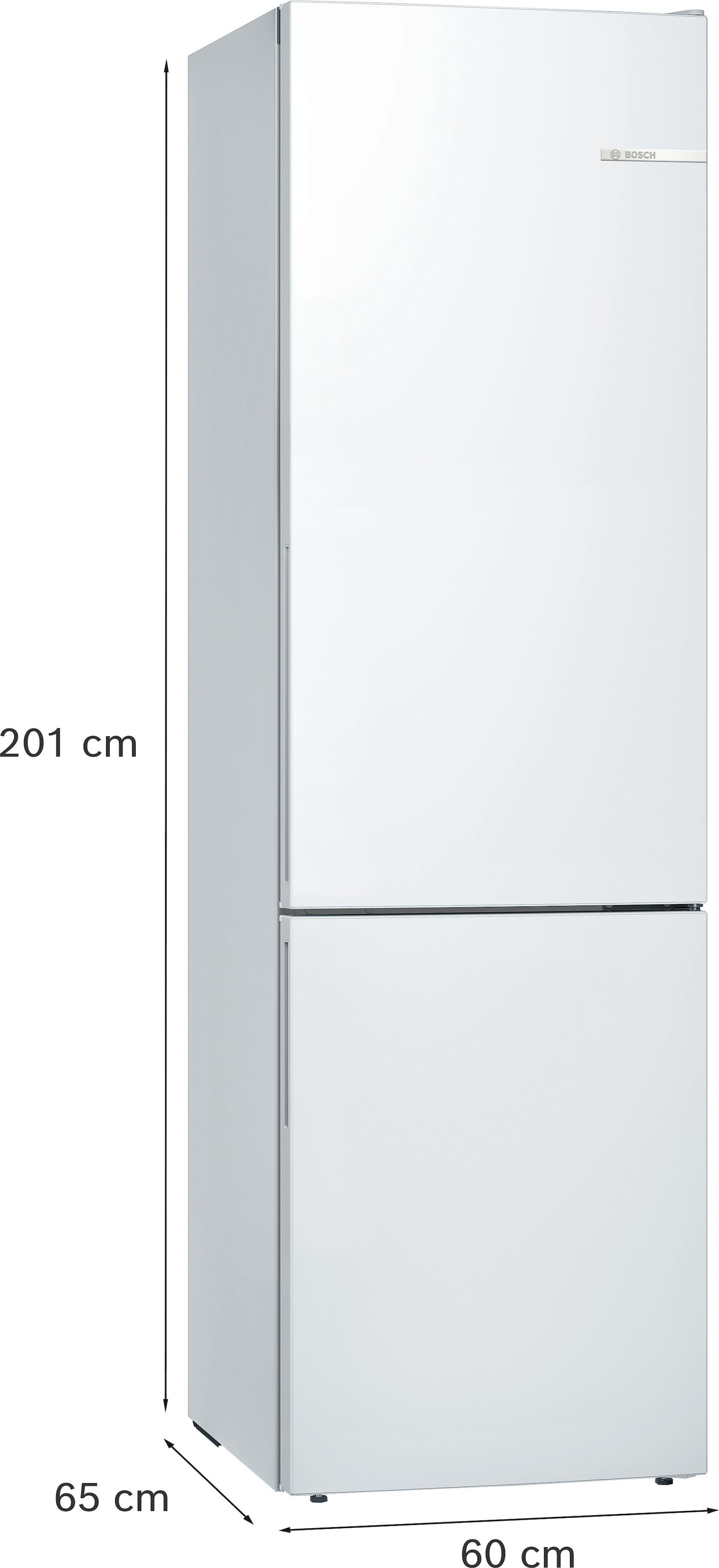 BOSCH Kühl-/Gefrierkombination Serie 6 »KGE39AWCA« 201 cm hoch 60 cm breit Low Frost, VitaFresh Schublade, Big Box, LED-Licht, Super Kühlen